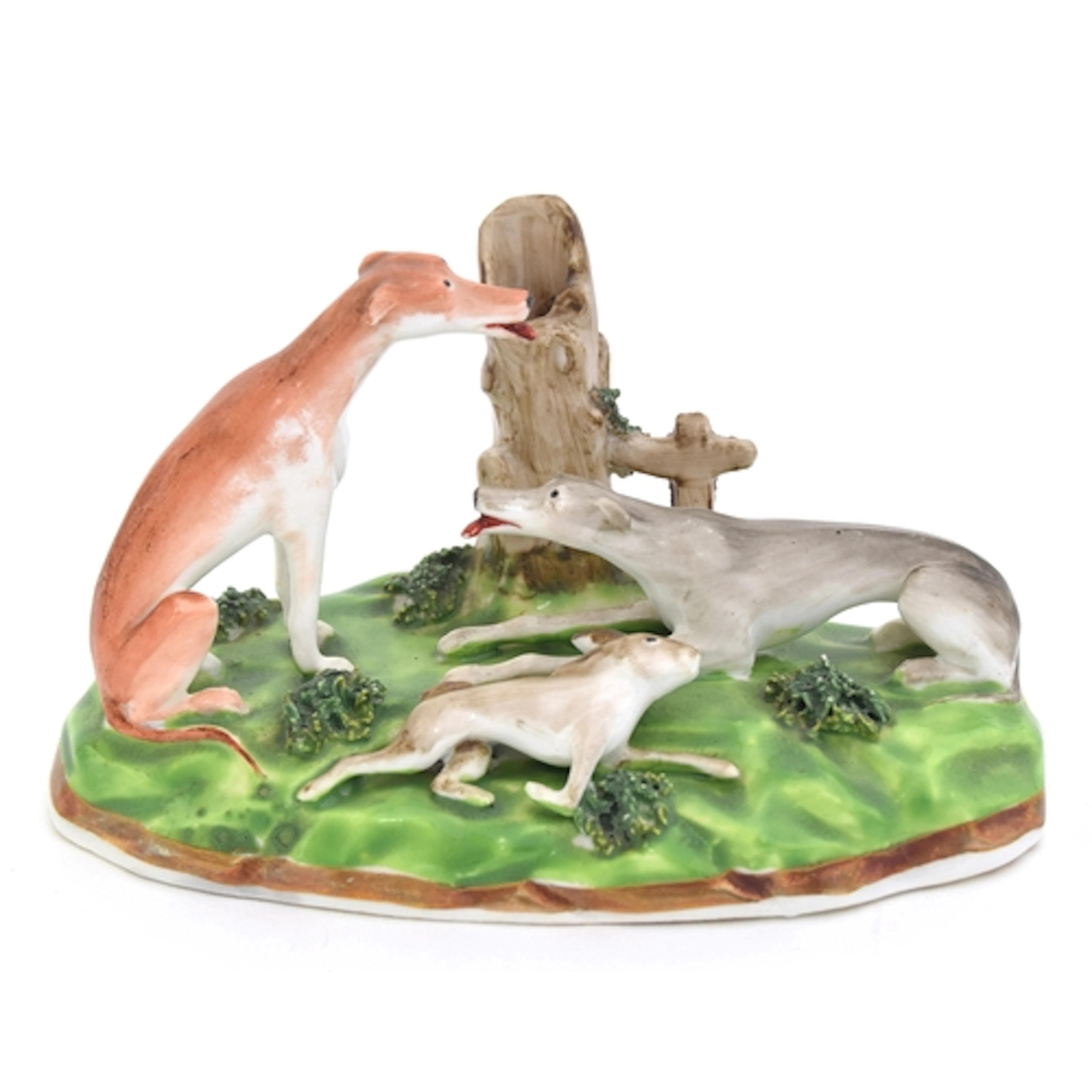 An unusual 19th century Staffordshire figure group depicting...