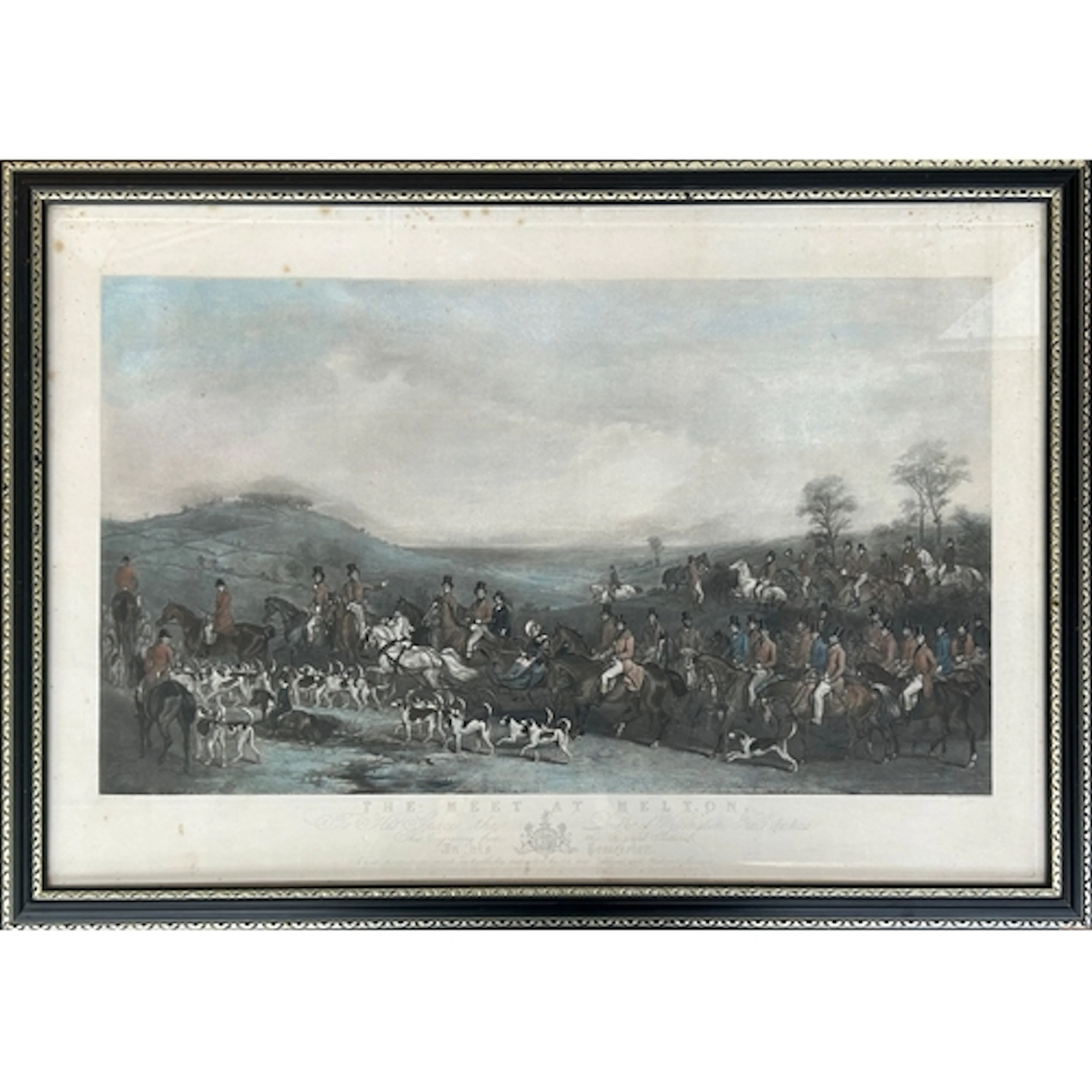 F Grant, A set of seven hunting prints, 'The Meet at Blagdon...