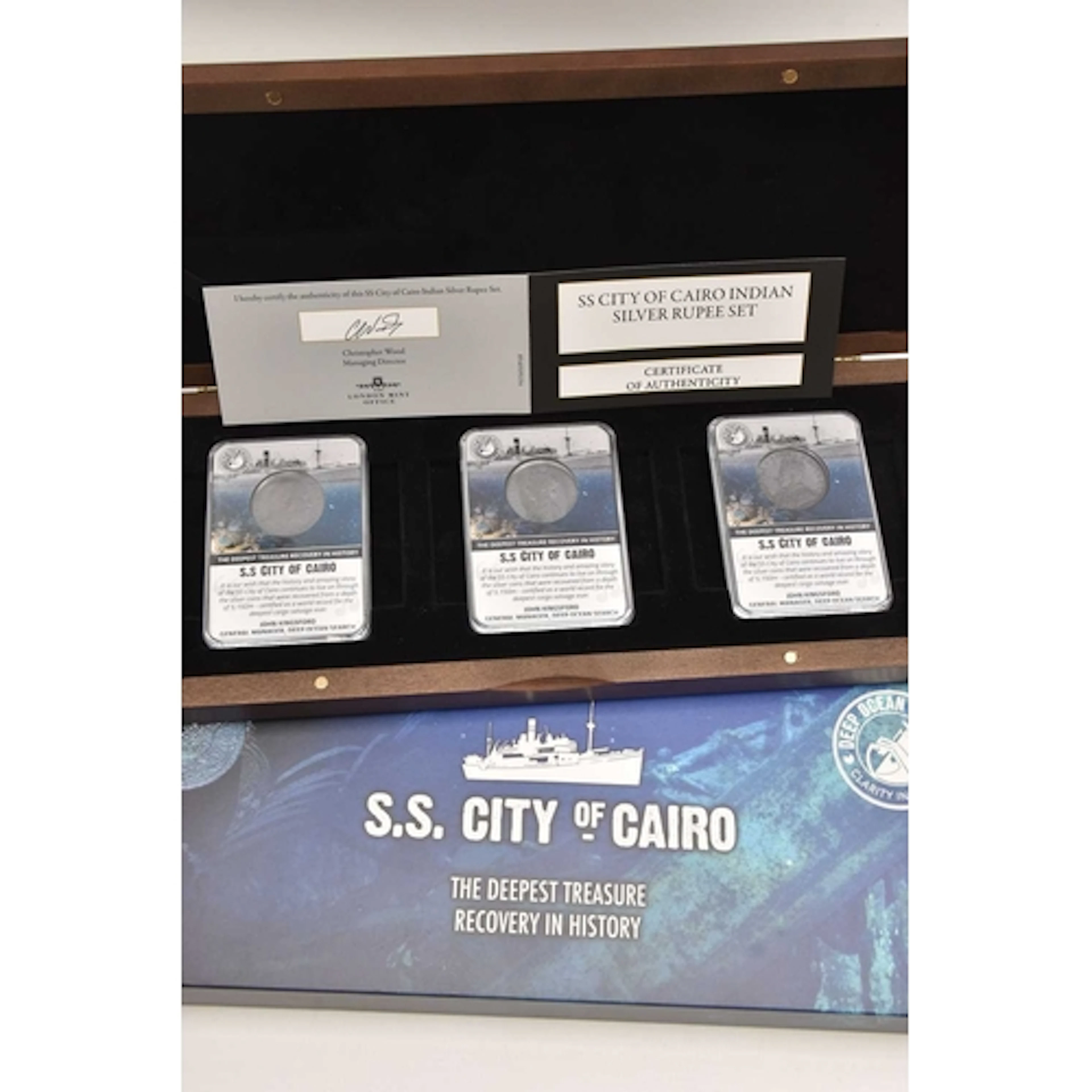 Silver. A cased SS City of Cairo Indian Silver Rupee Set. A ...
