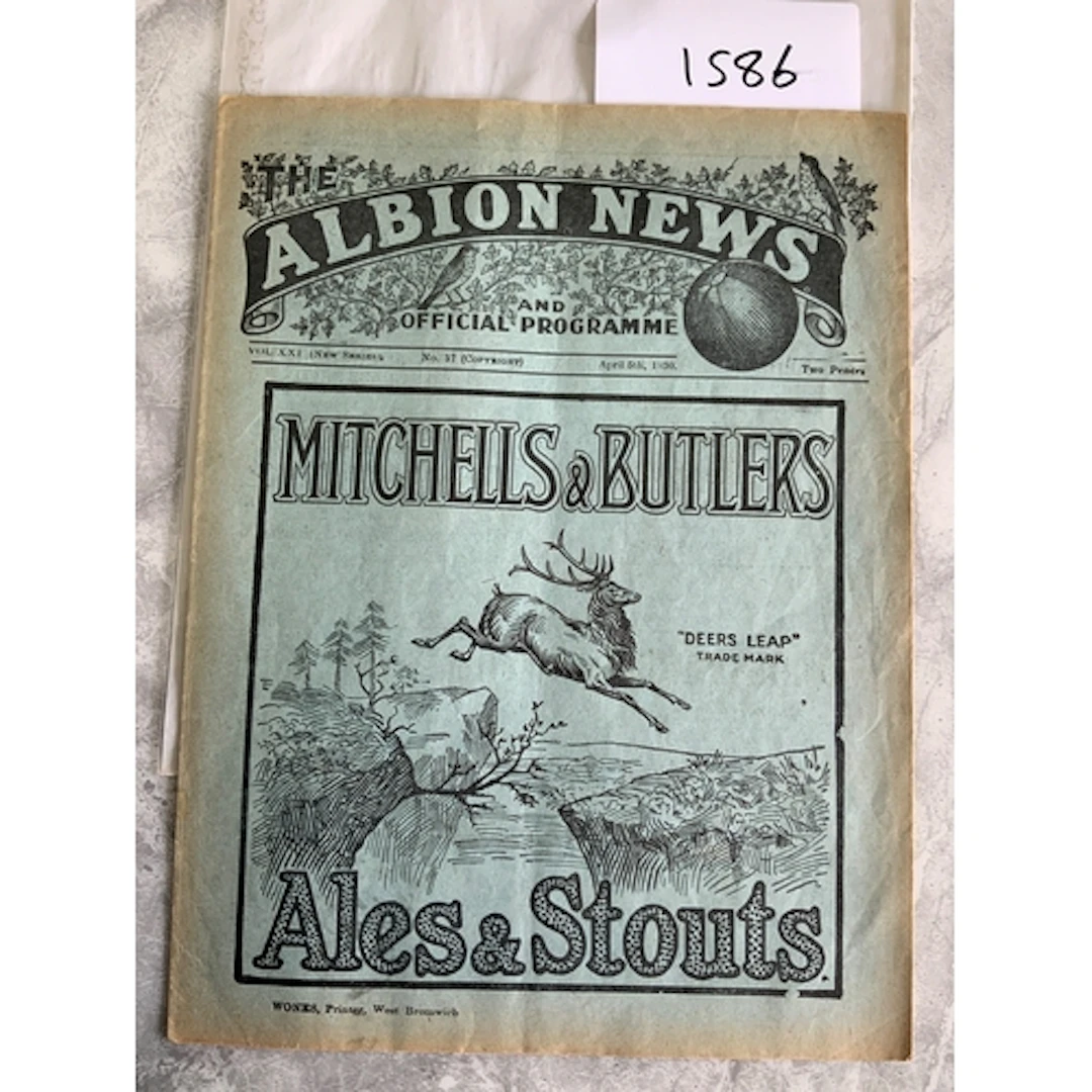 29/30 West Brom v Reading Football Programme: Very good cond...