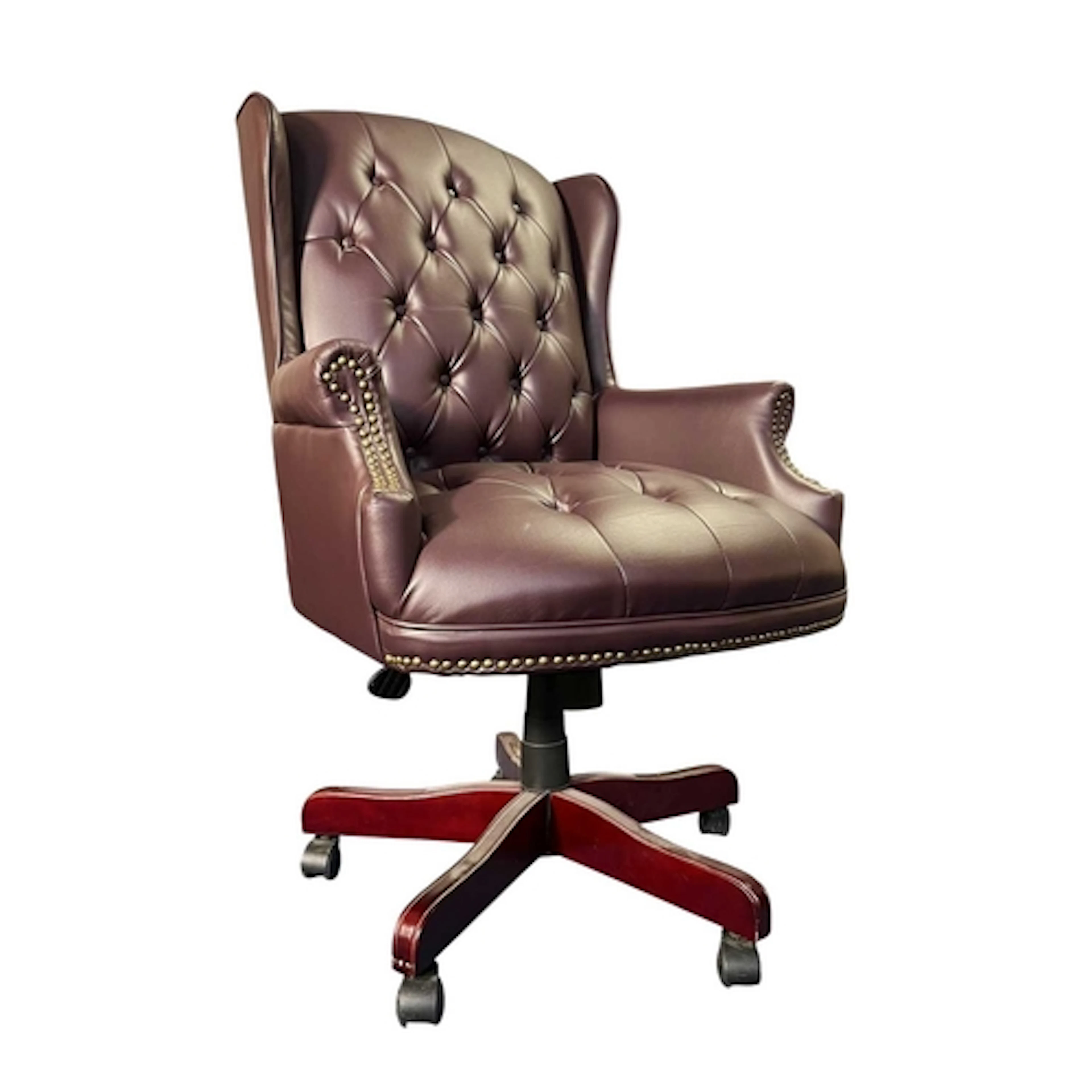 A modern designer purple leatherette executive swivel office...