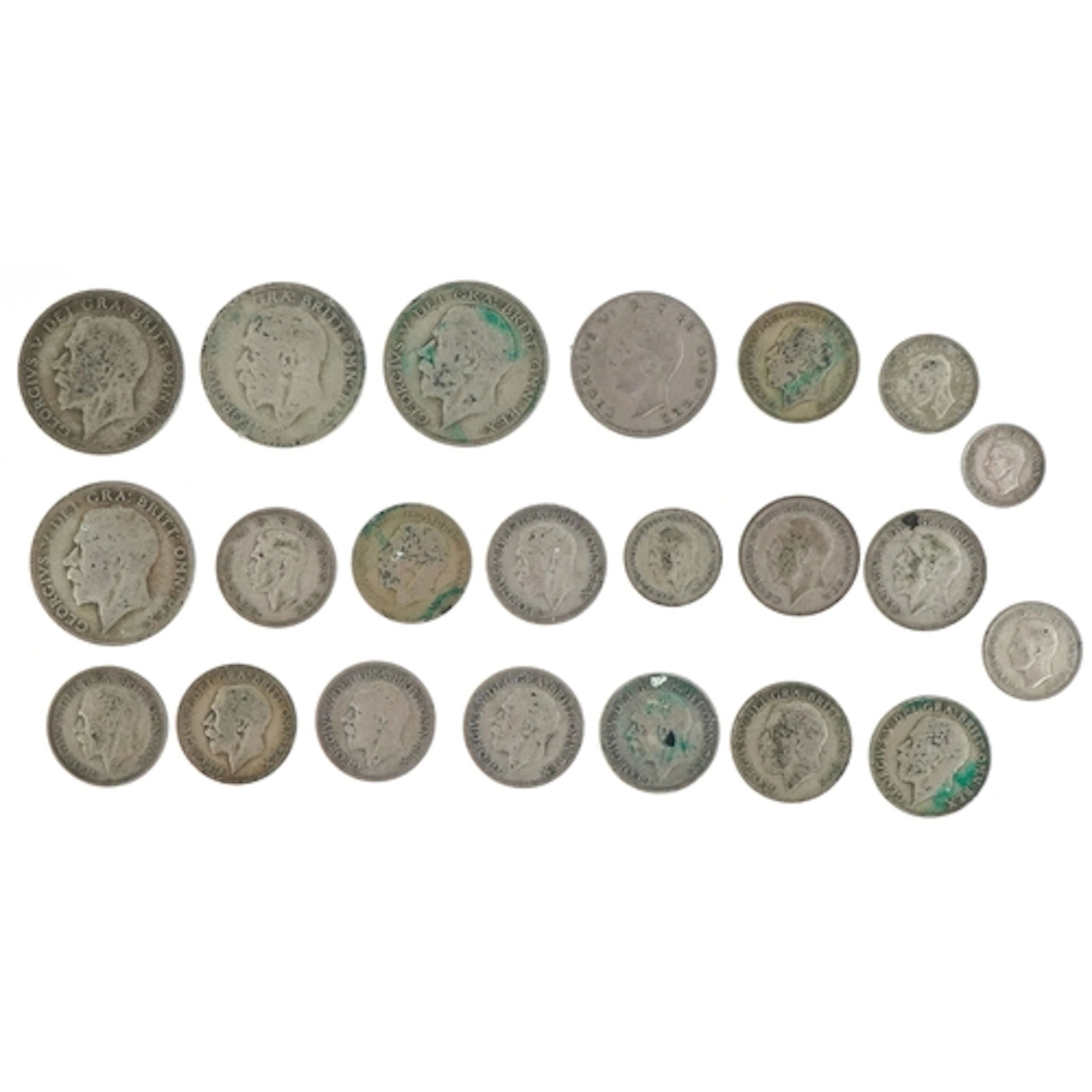 British pre 1947 silver coins, 146.5g.