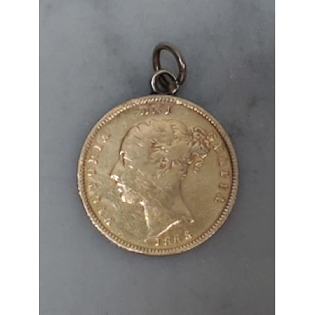 Queen Victoria, 1883, shield back gold Half Sovereign, with ...