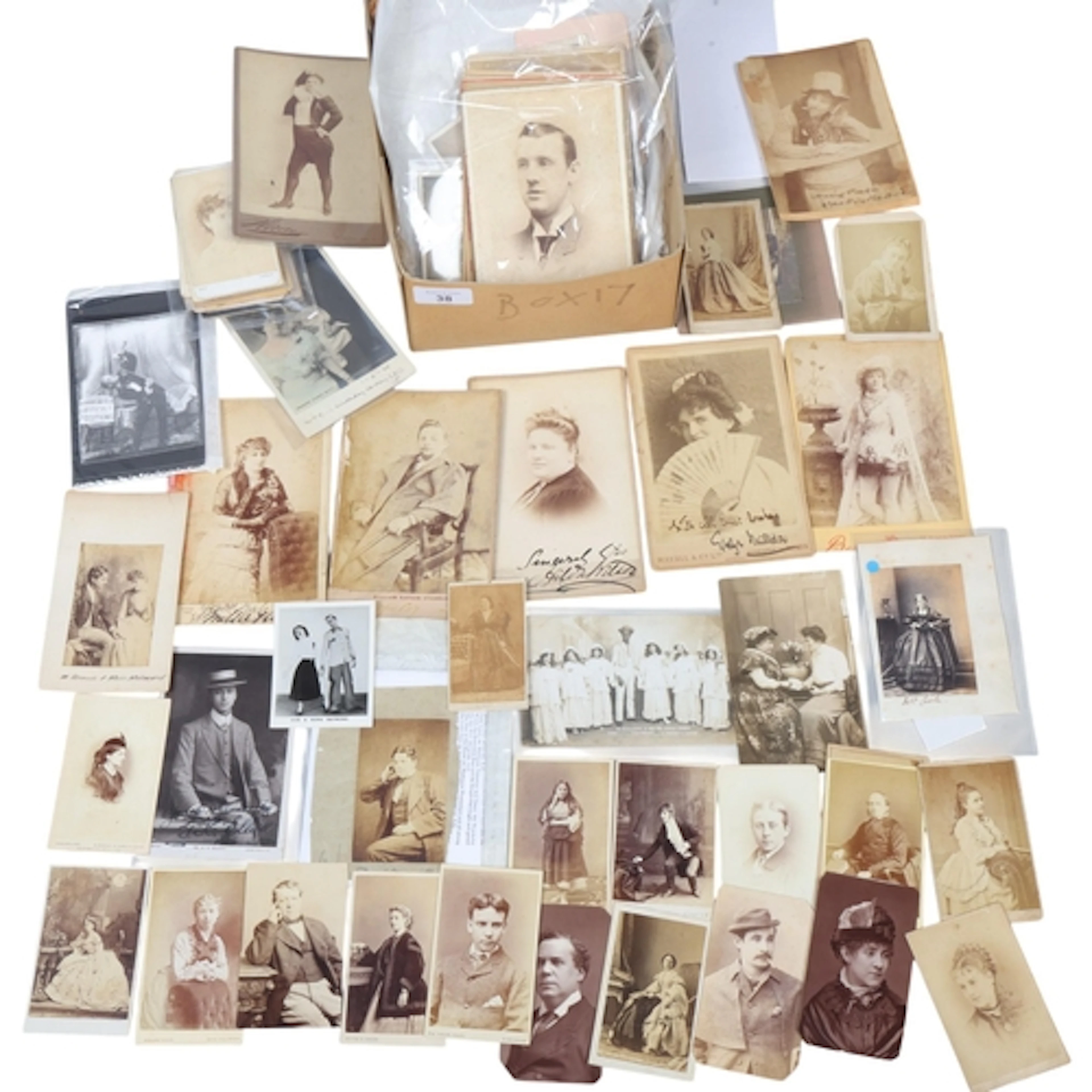 A large number of cabinet photographs, identified and uniden...