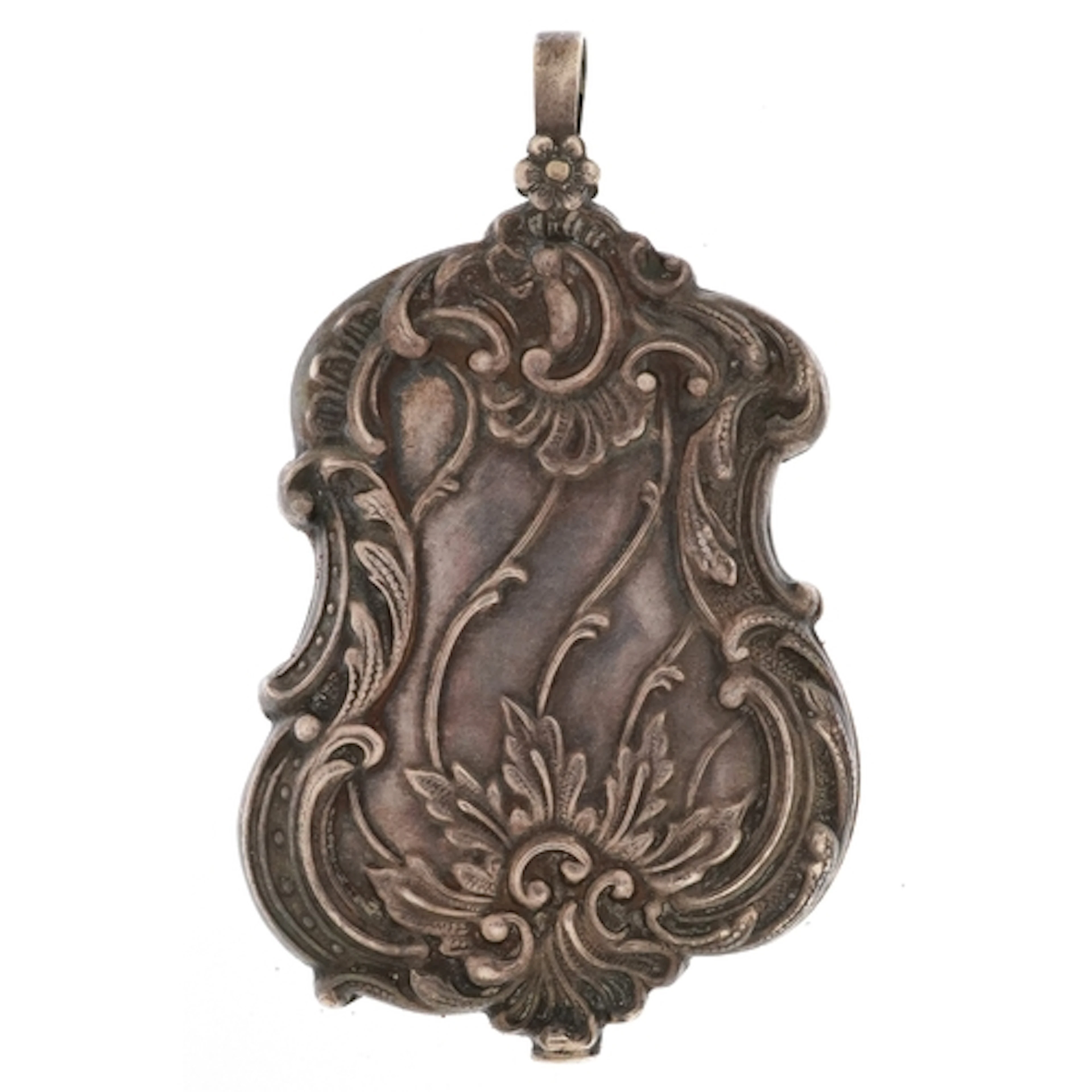 Art Nouveau style continental silver chatelaine vanity mirro...