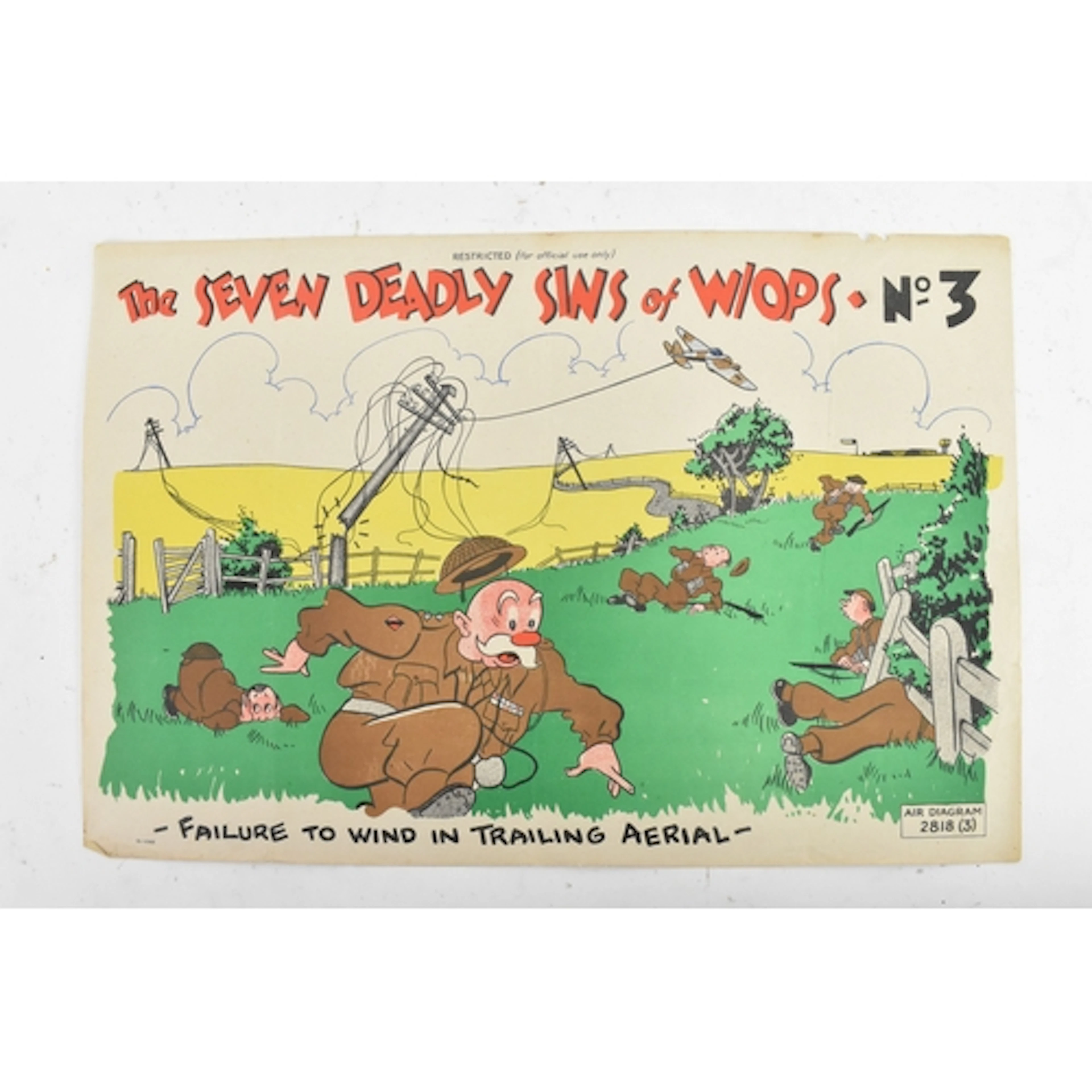 A Second World War RAF cartoon poster, ‘The Seven Deadly Sin...