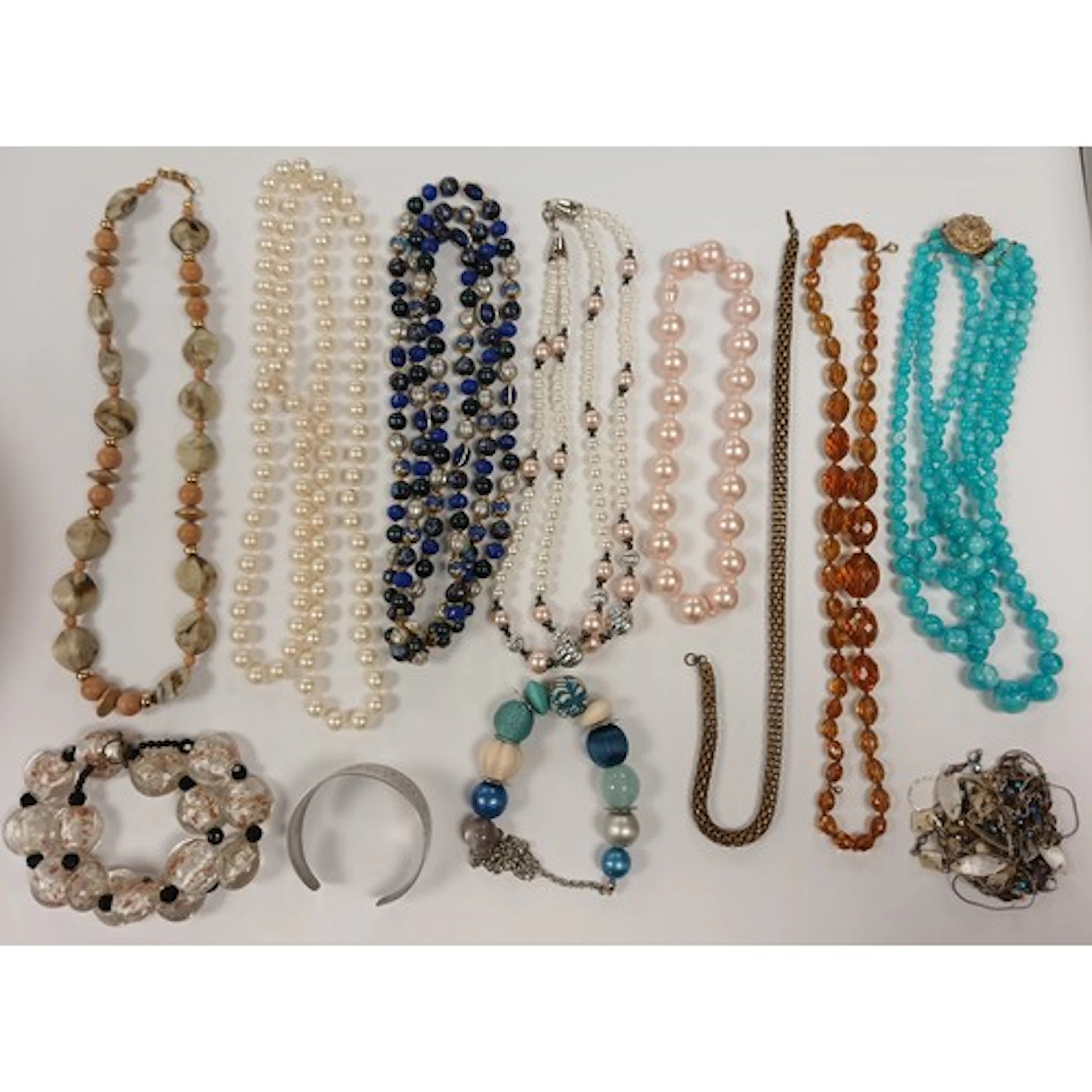 Collection of various costume jewellery to include beads, ne...