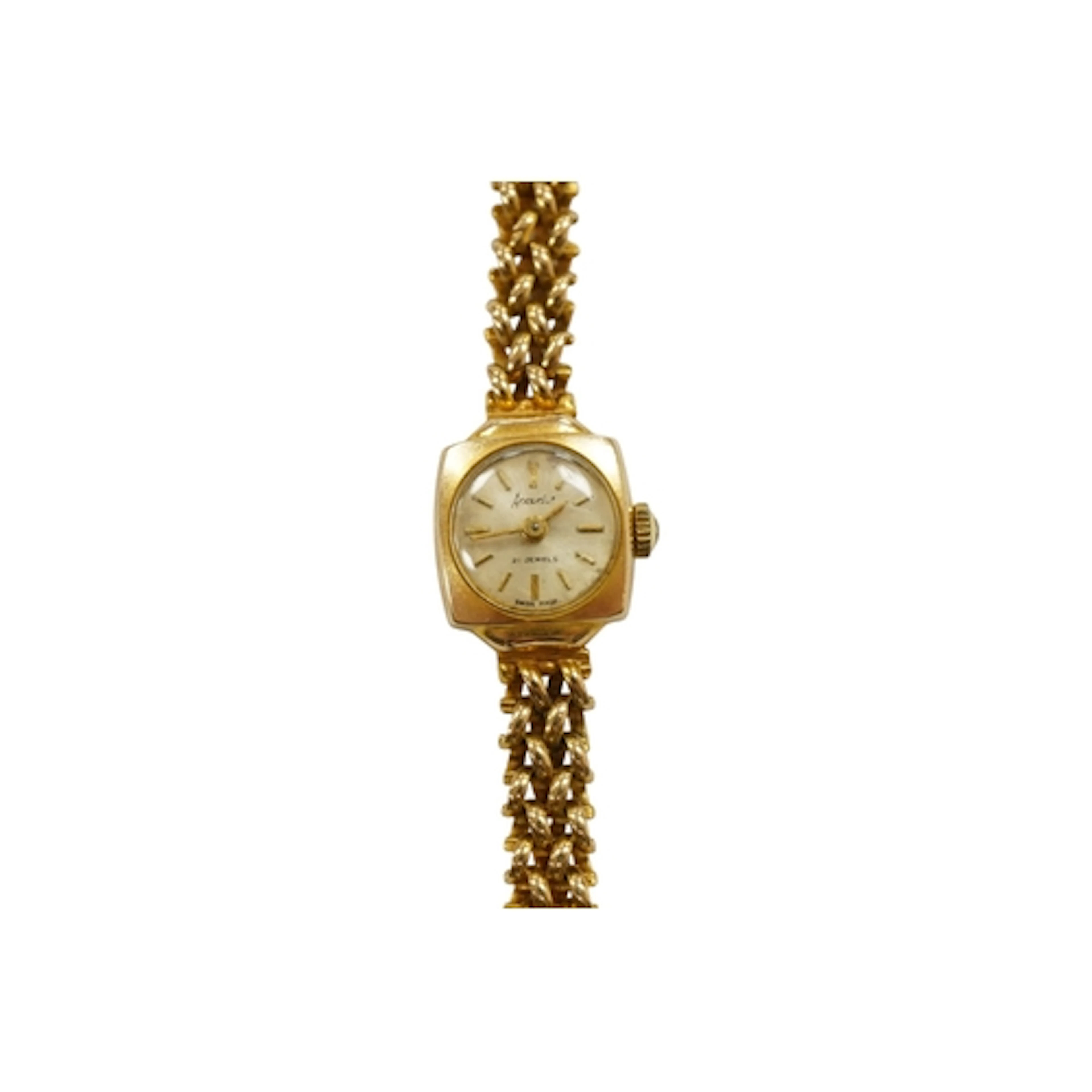A lady's 1990's 9ct gold Accurist manual wind bracelet wrist...