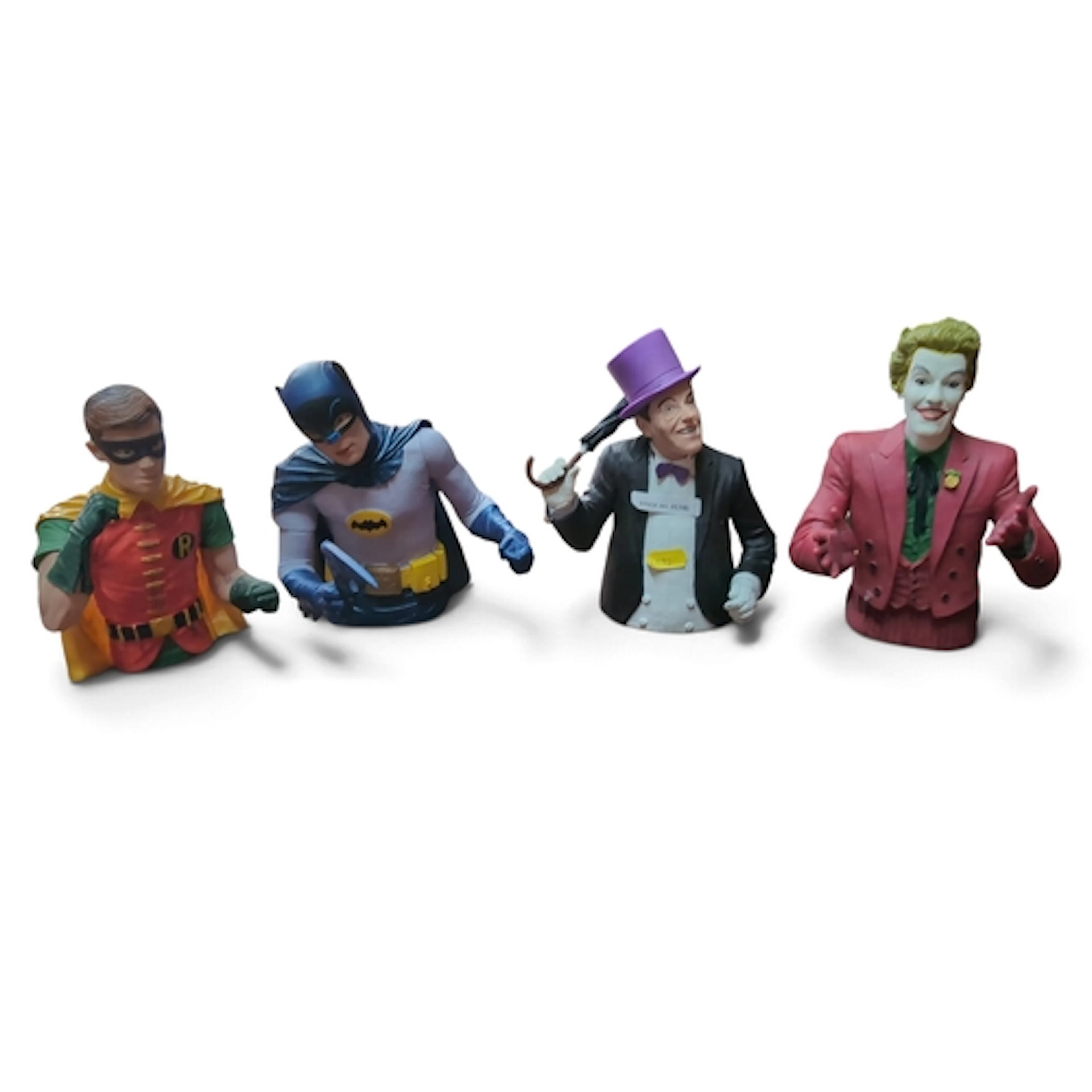 4 x Diamond Select painted vinyl bust banks depicting Batman...