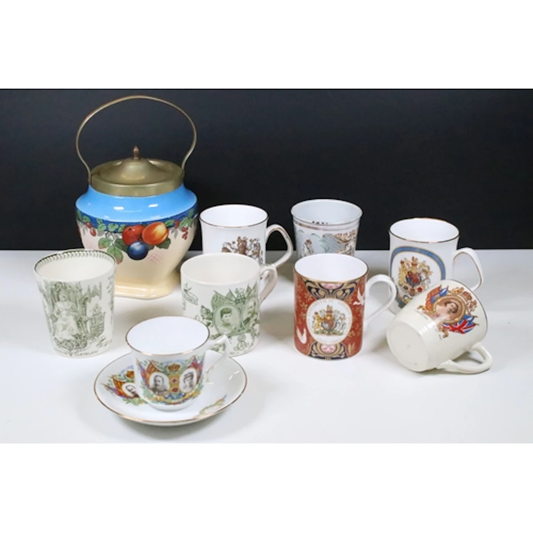 Collection of Royal commemorative mugs, to comprise two Quee...
