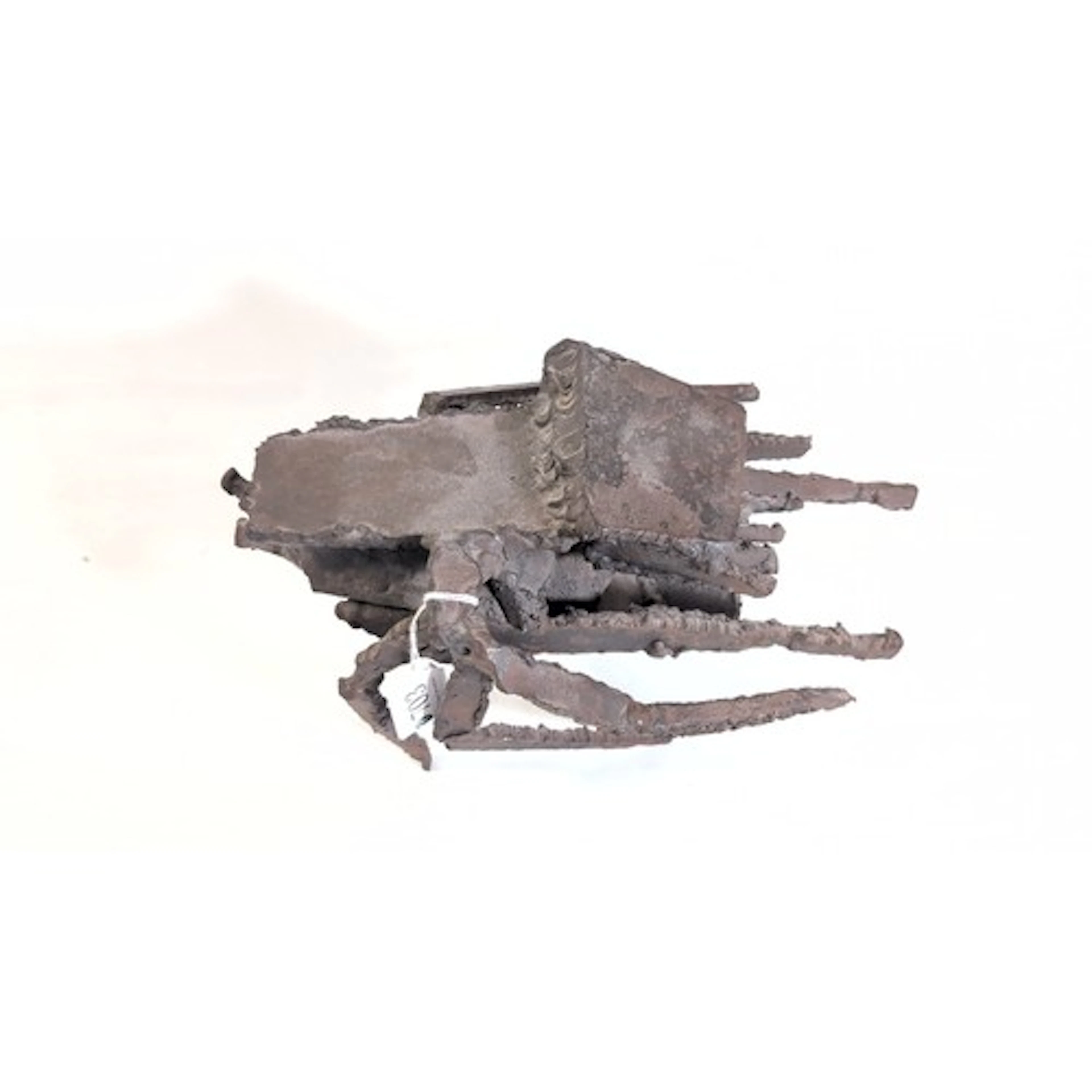 Welded steel abstract sculpture of spider crab, the segmente...