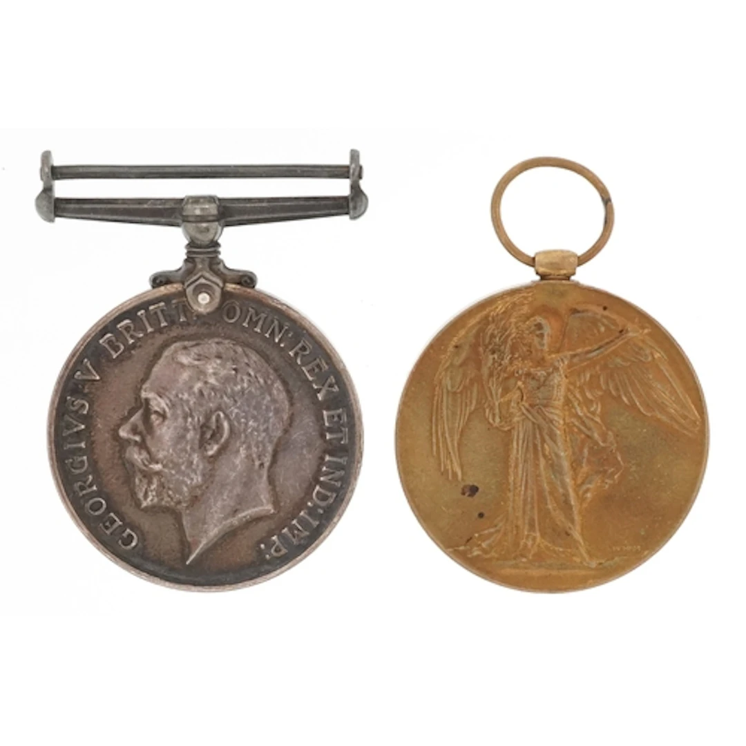 British military World War I medal pair awarded to 28841 PTE...