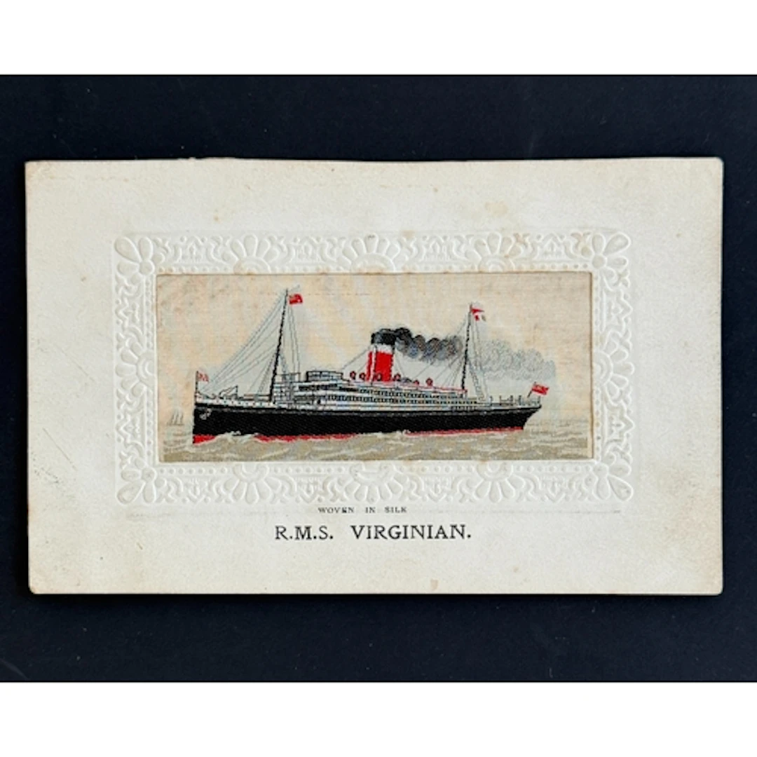 RMS Titanic: RMS Titanic: RMS Virginian silk postcard, post...
