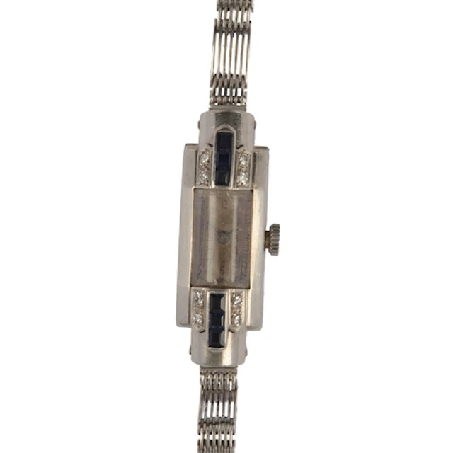 An Art Deco sapphire and diamond cocktail watch, late 1930s ...