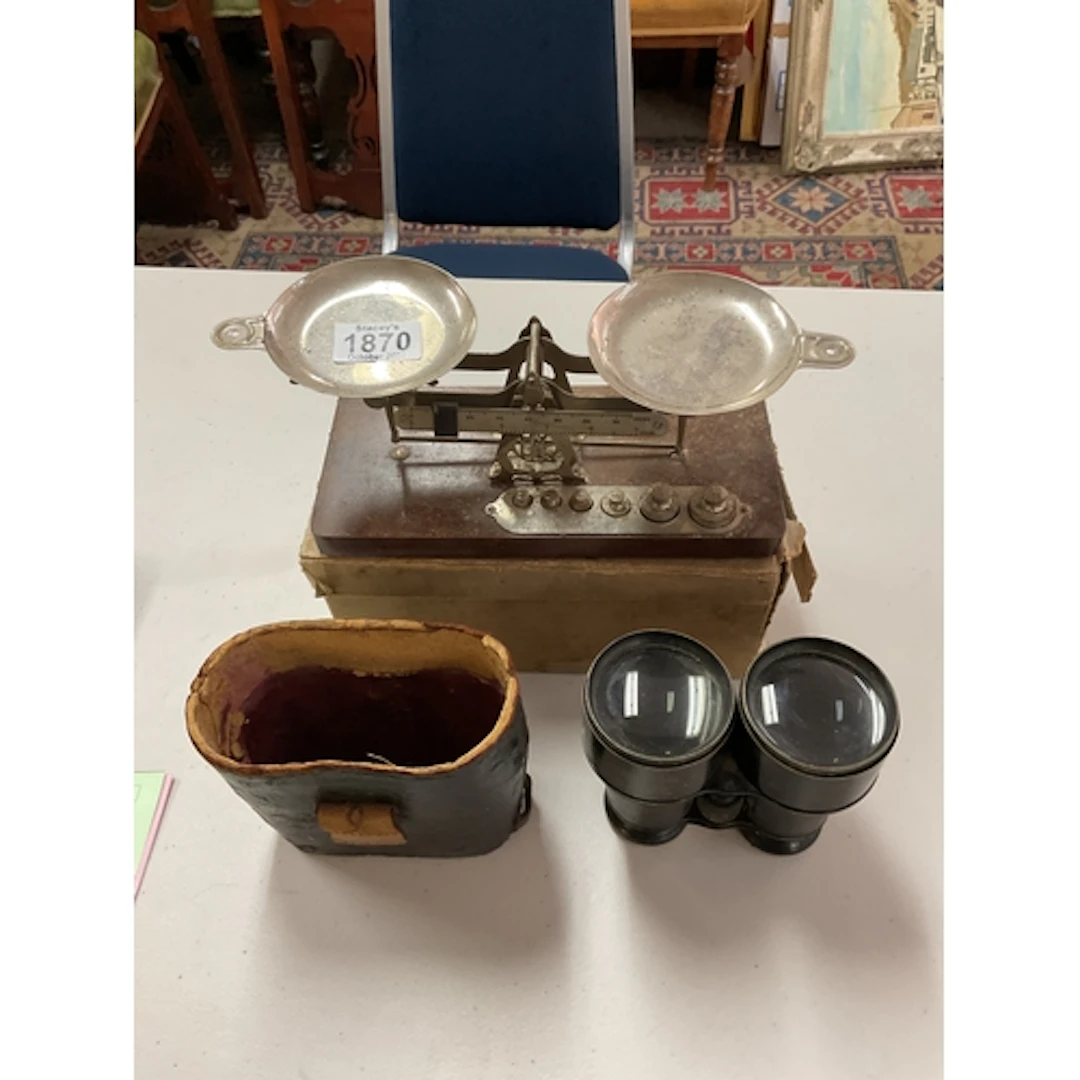 Pair of boxed vintage scales by Eastman Kodak, and a pair of...
