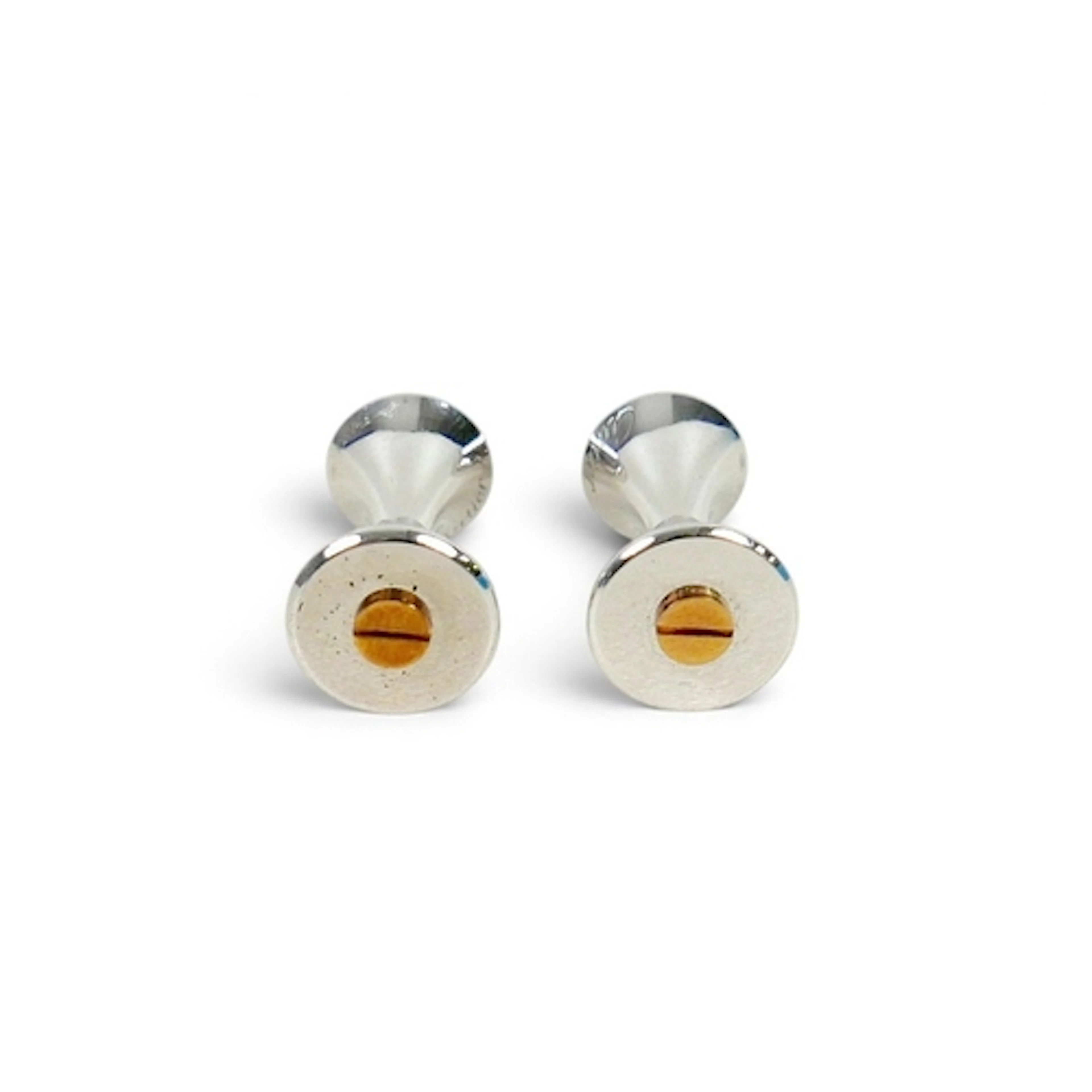 A PAIR OF CARTIER SILVER CUFFLINKS. sterling silver from the...