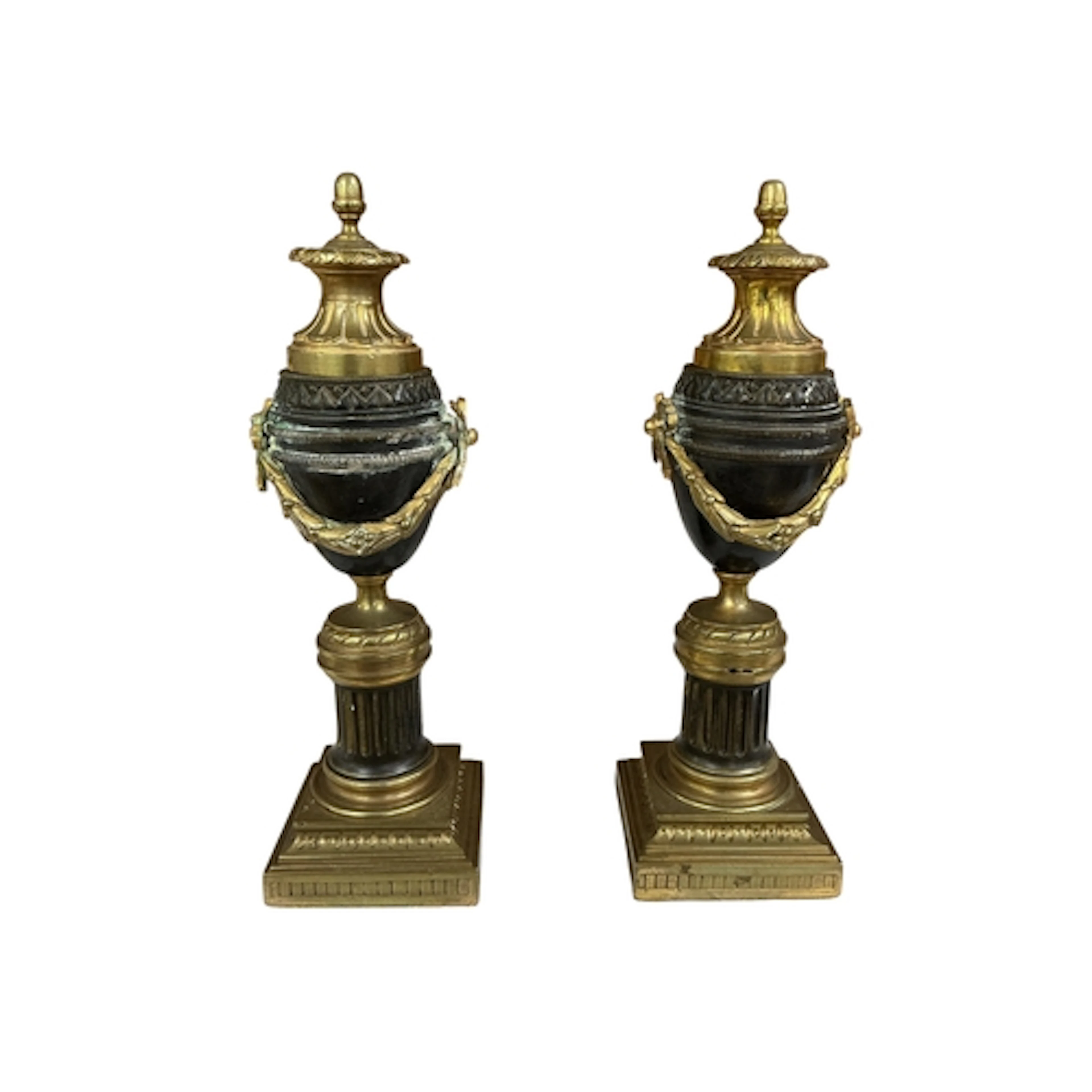A pair of Louis XVI style bronze and ormolu cassolettes, 21c...