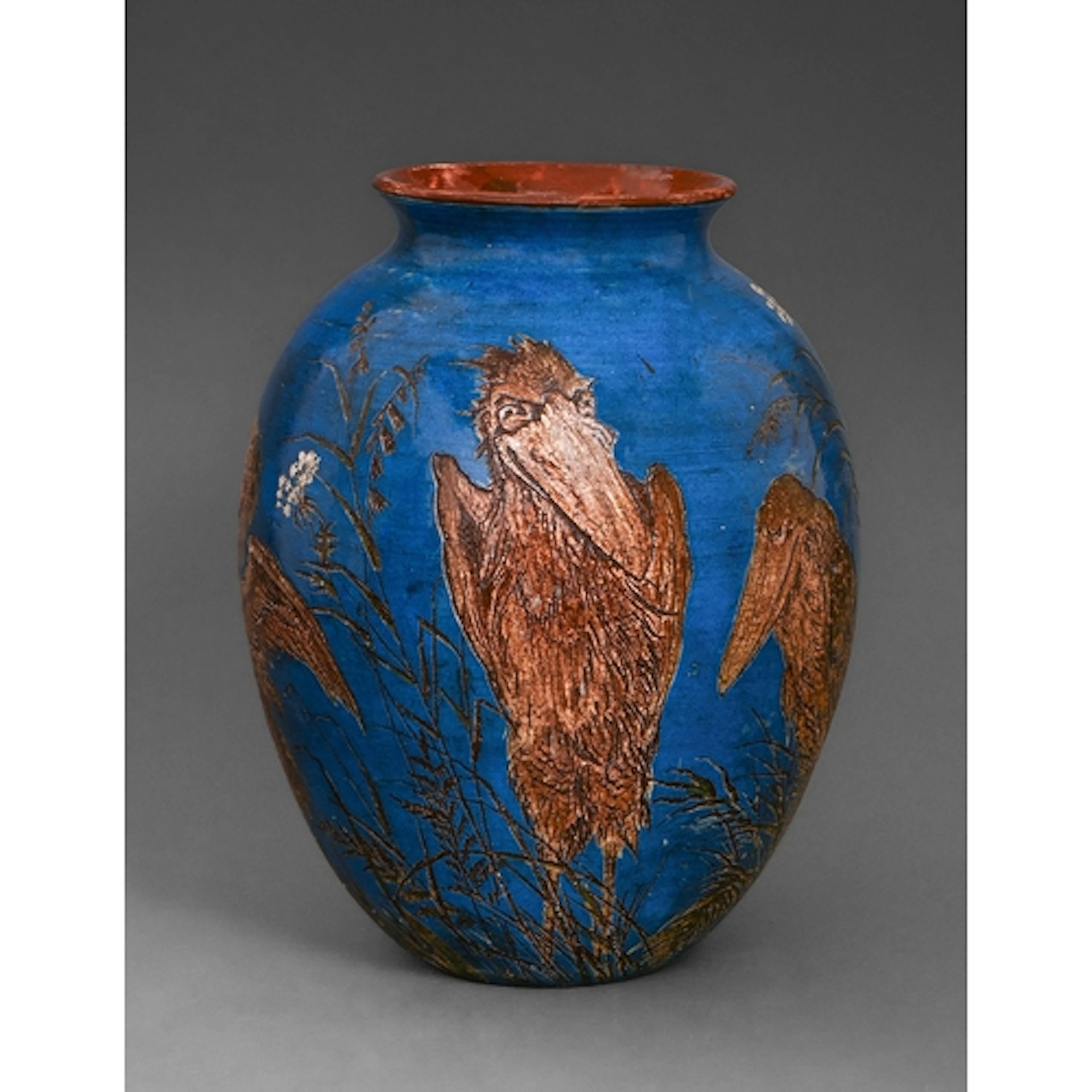 A Martin Brothers earthenware vase, c1896-1898, sgraffito de...