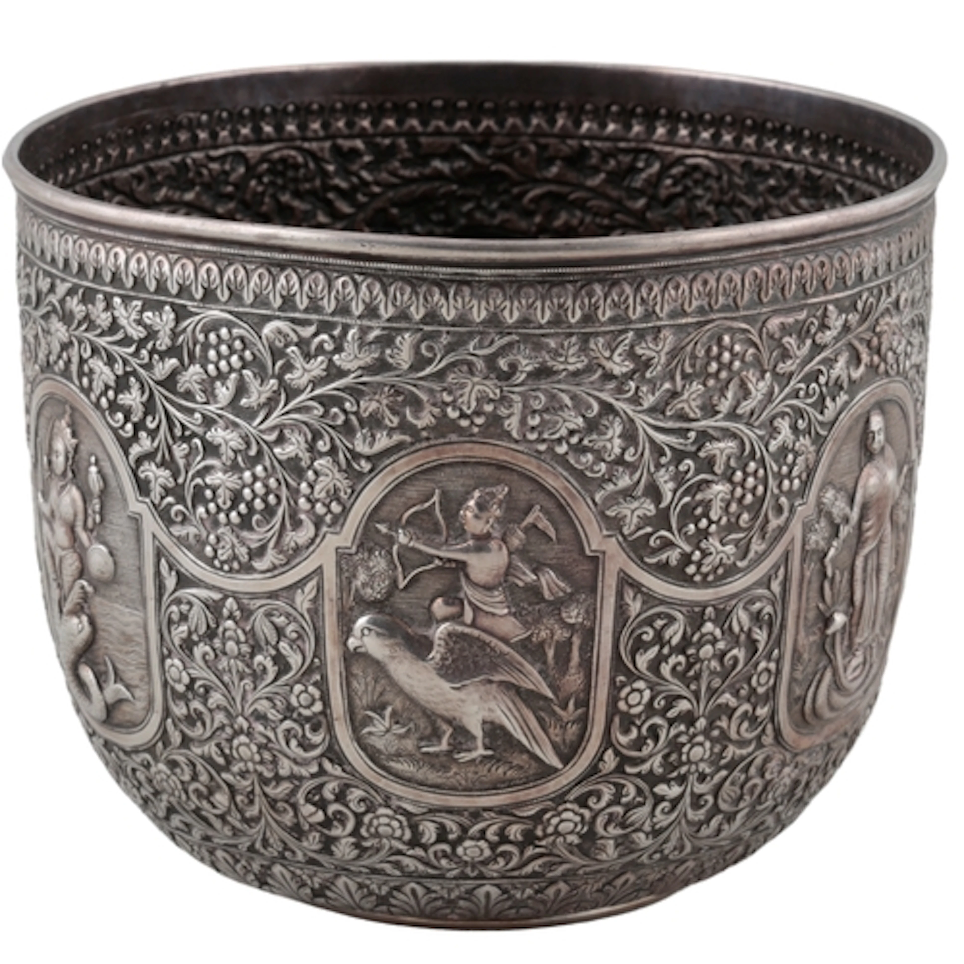 A rare late 19th century Indian Colonial white metal jardini...