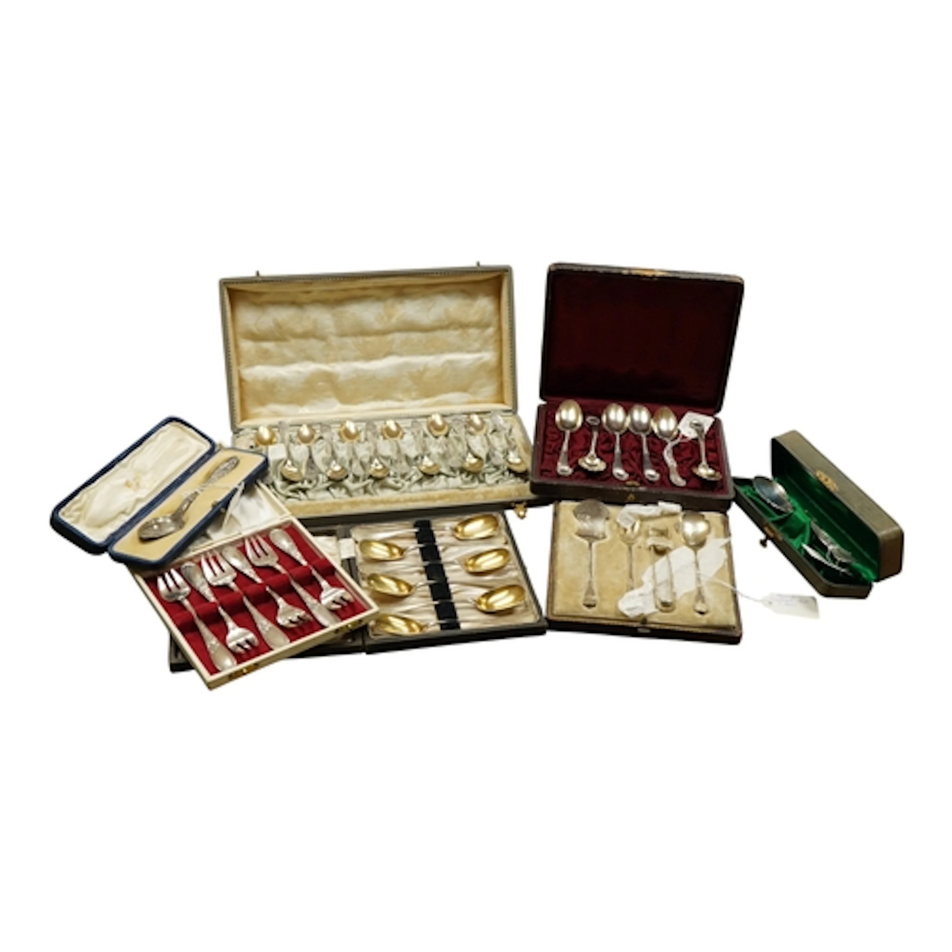A cased set of six early 20th century Autro-Hungarian 800 st...