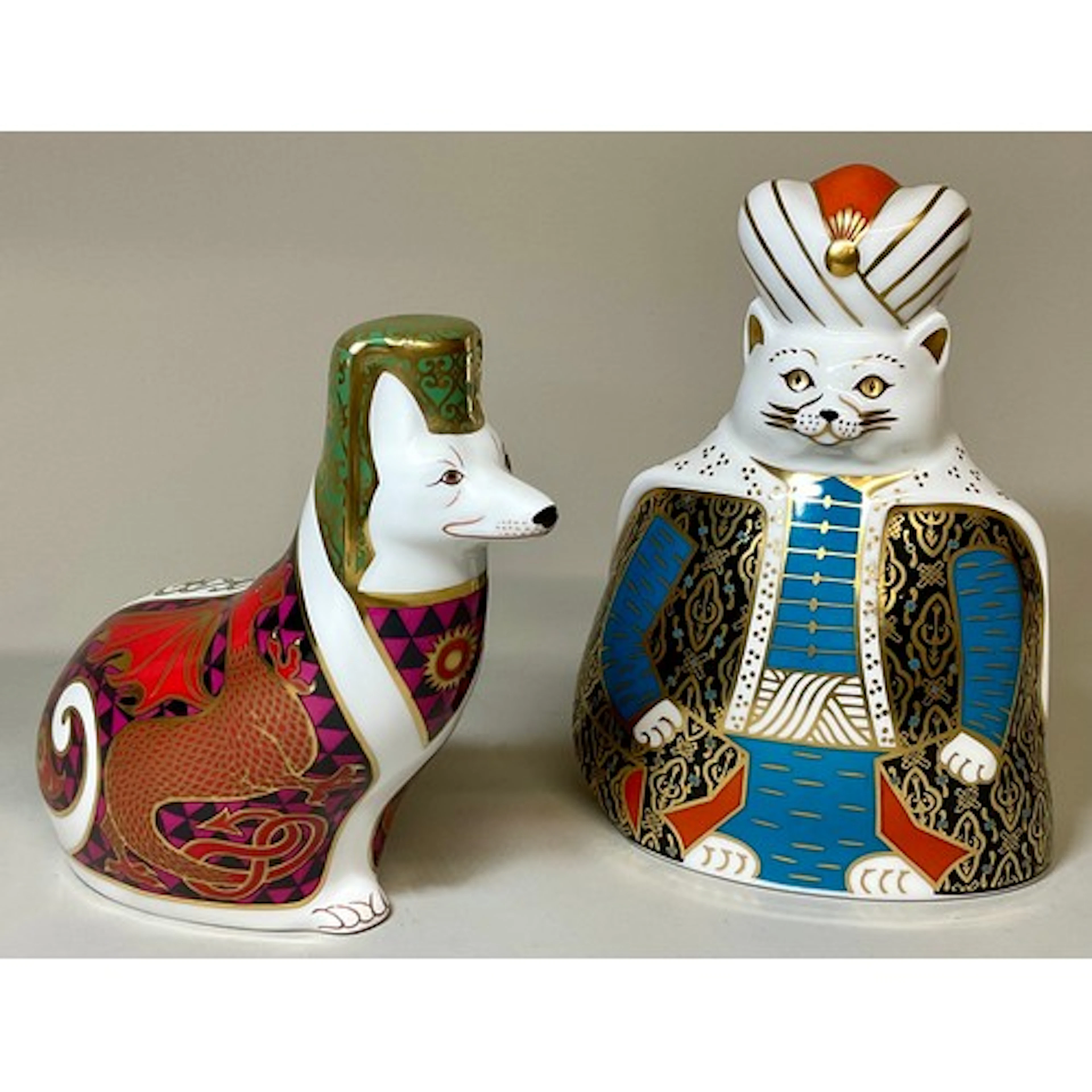 A Royal Crown Derby Royal Cats model, Persian, 16cm, printed...