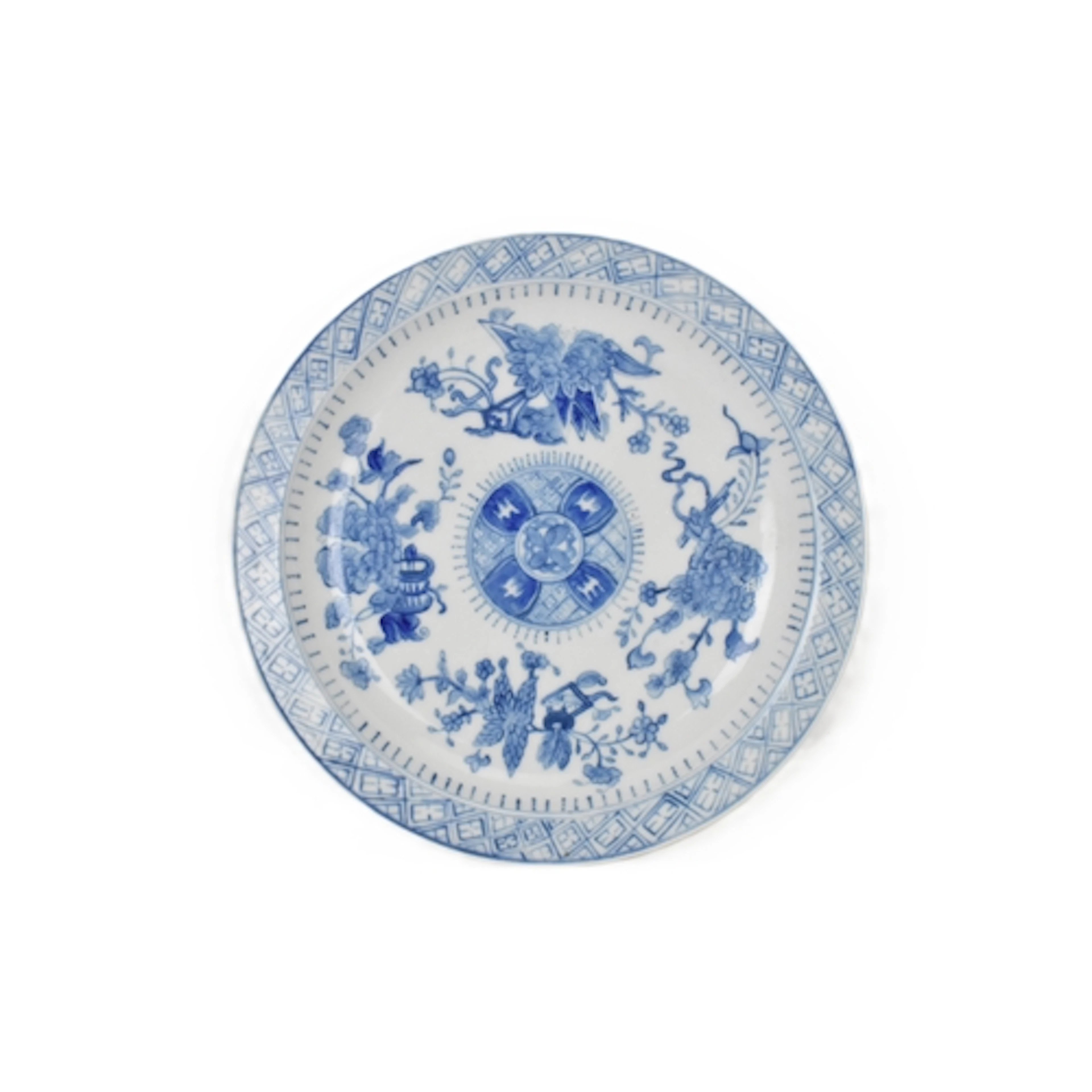 A Chinese Qianlong style blue and white porcelain dish, pain...
