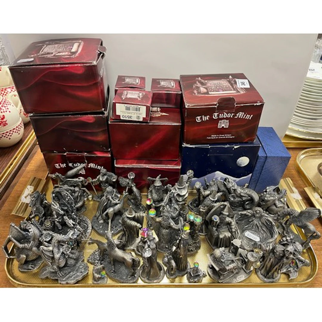 Collection of Tudor Mint figures to include Old Father time,...