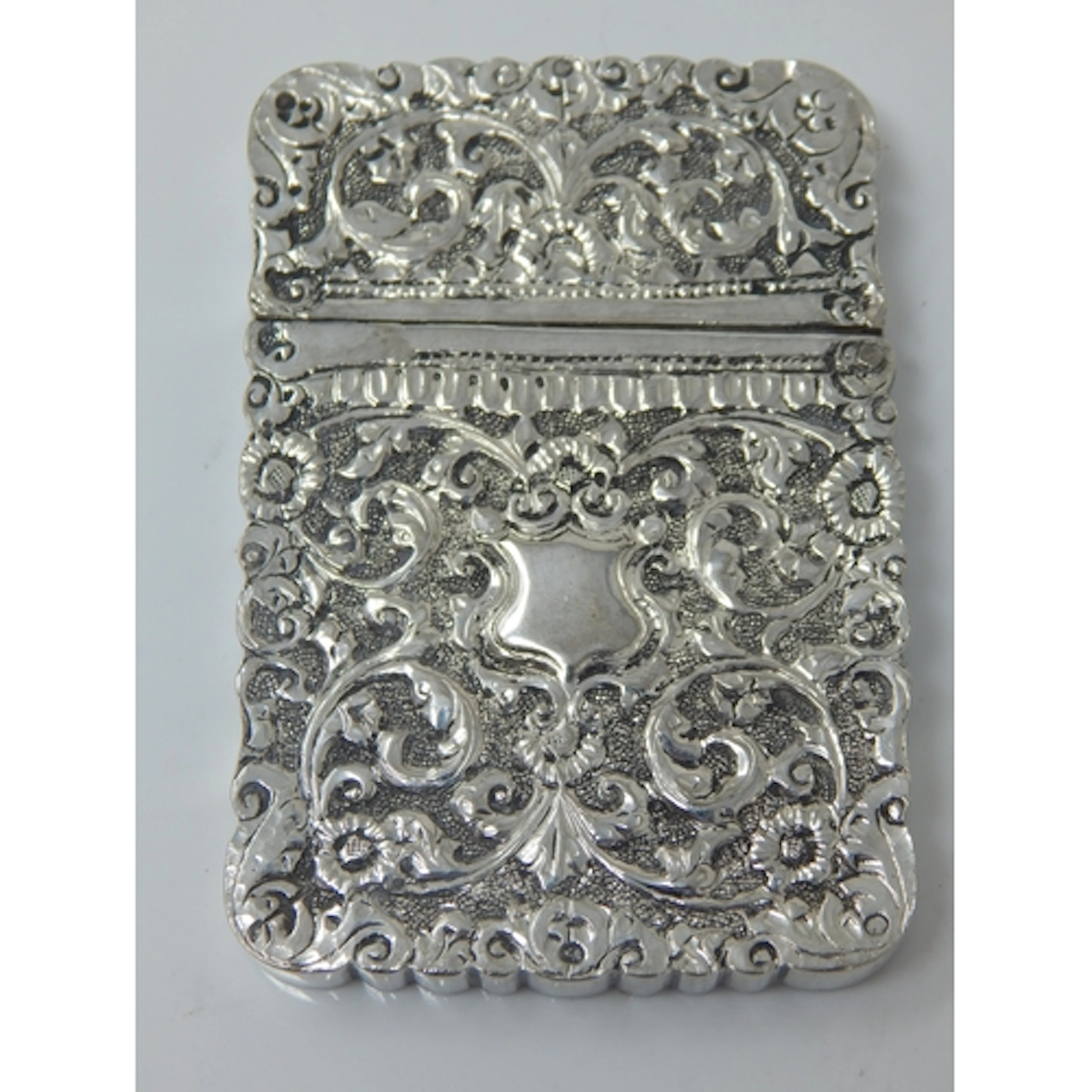 19th Century Eastern Hallmarked Silver Card Case: Measuring ...