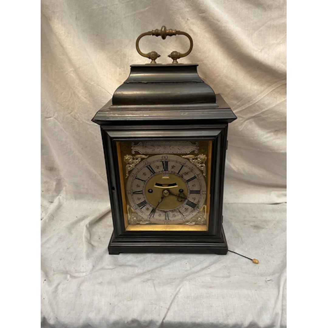 Mid 18th C Bracket hour repeat table clock, with Ormolu carr...