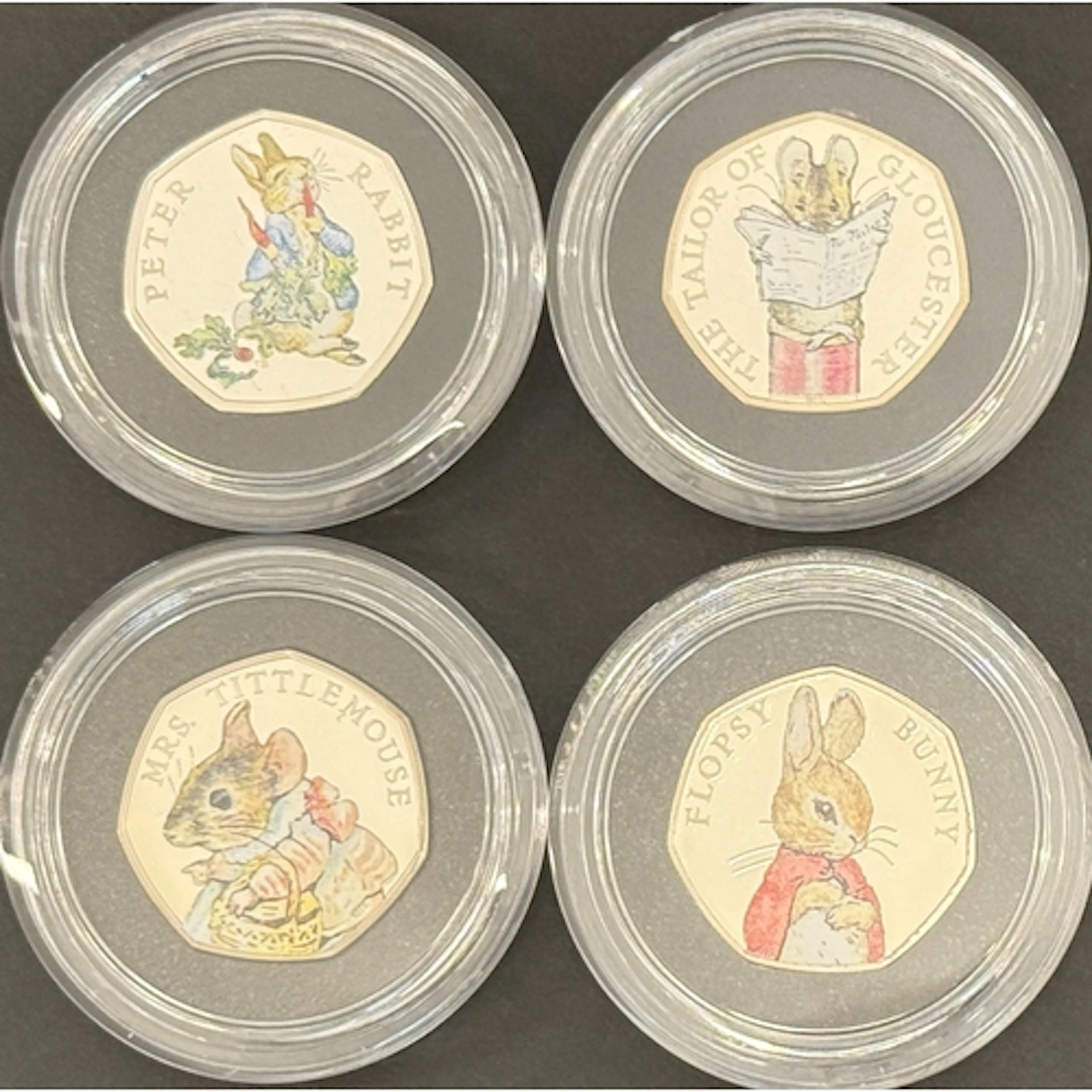 UK 2018 Celebrating Beatrix Potter four-coin 50p silver proo...