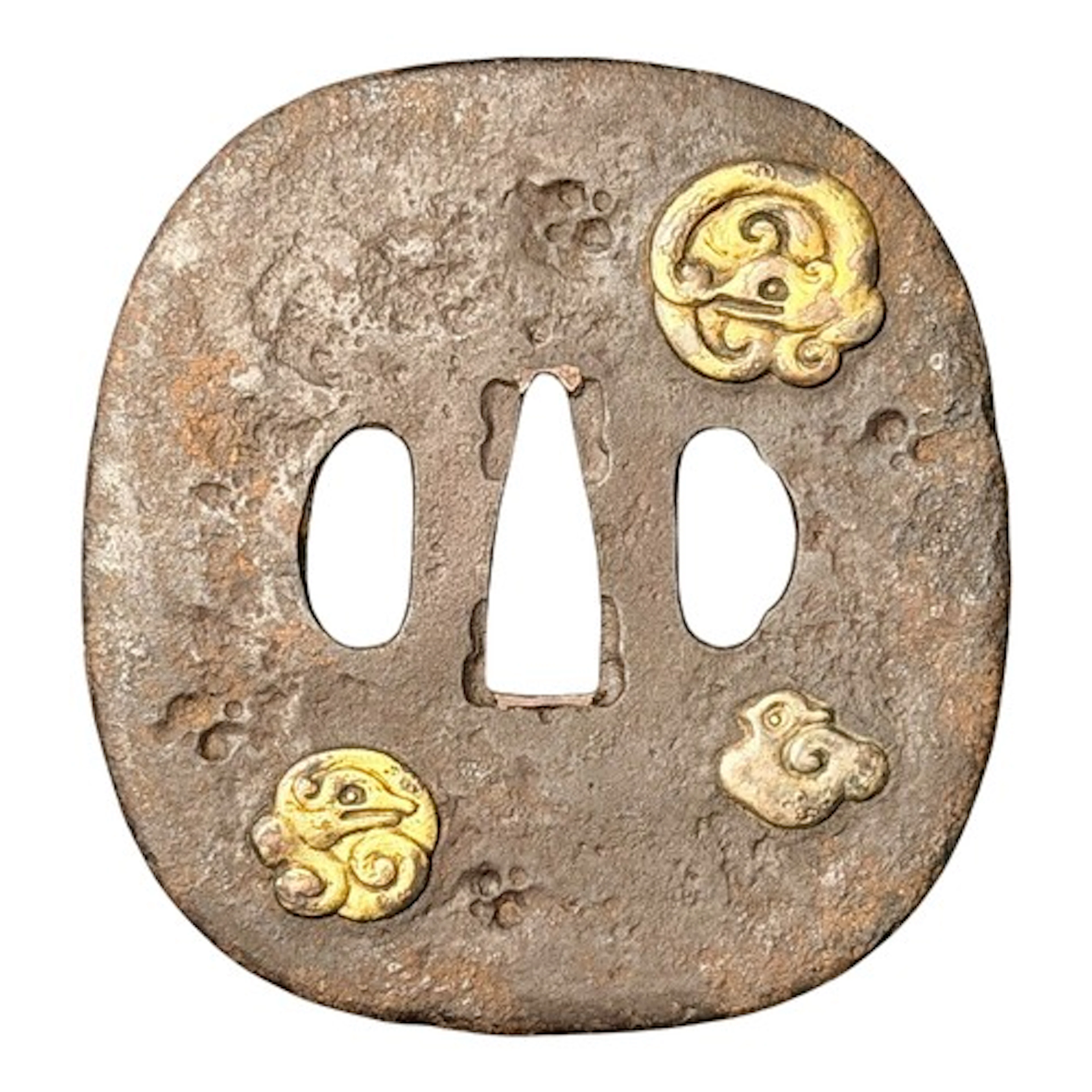 Edo Period Style Japanese Hōō Tsuba, Pheonix and Plover Bras...