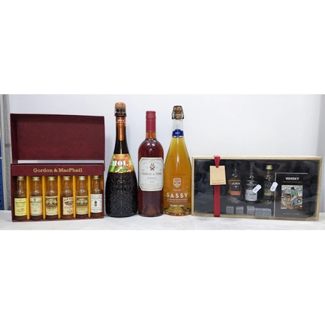 A mixed lot of whisky,, wine and cider, comprising: - Gordon...