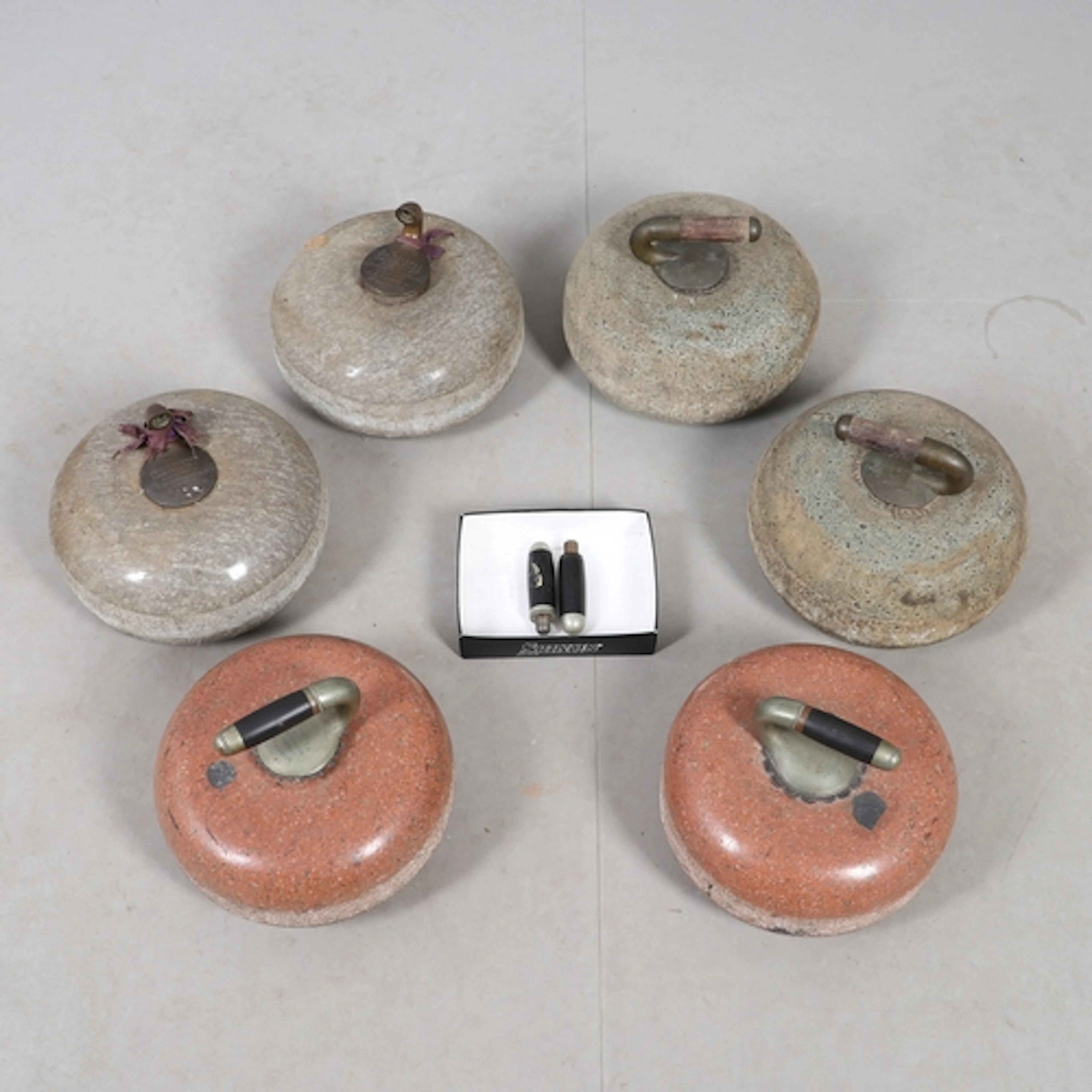 VARIOUS ANTIQUE CURLING STONES - INCLUDING MARQUESS BREADALB...
