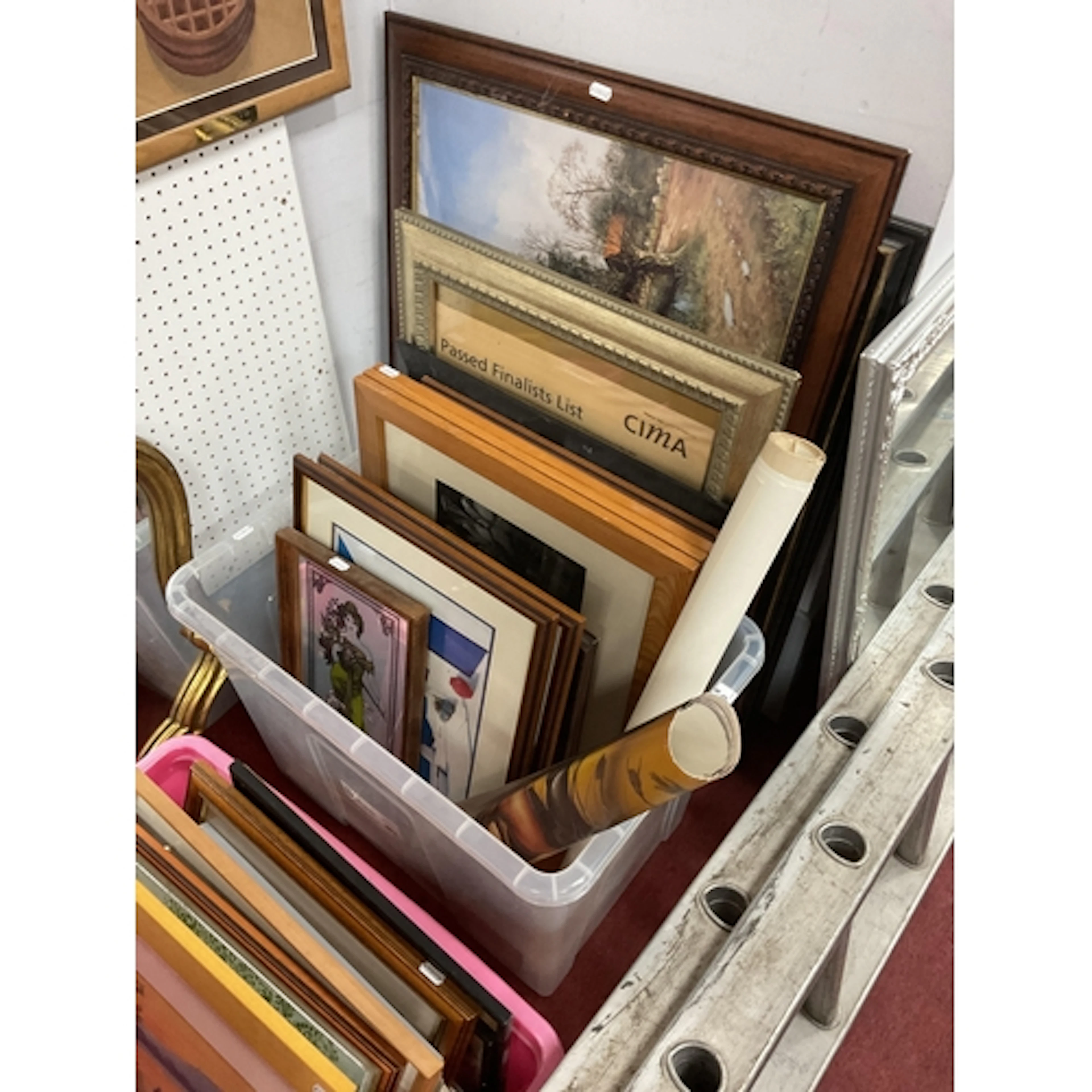 Quantity of framed pictures and posters, including three lim...