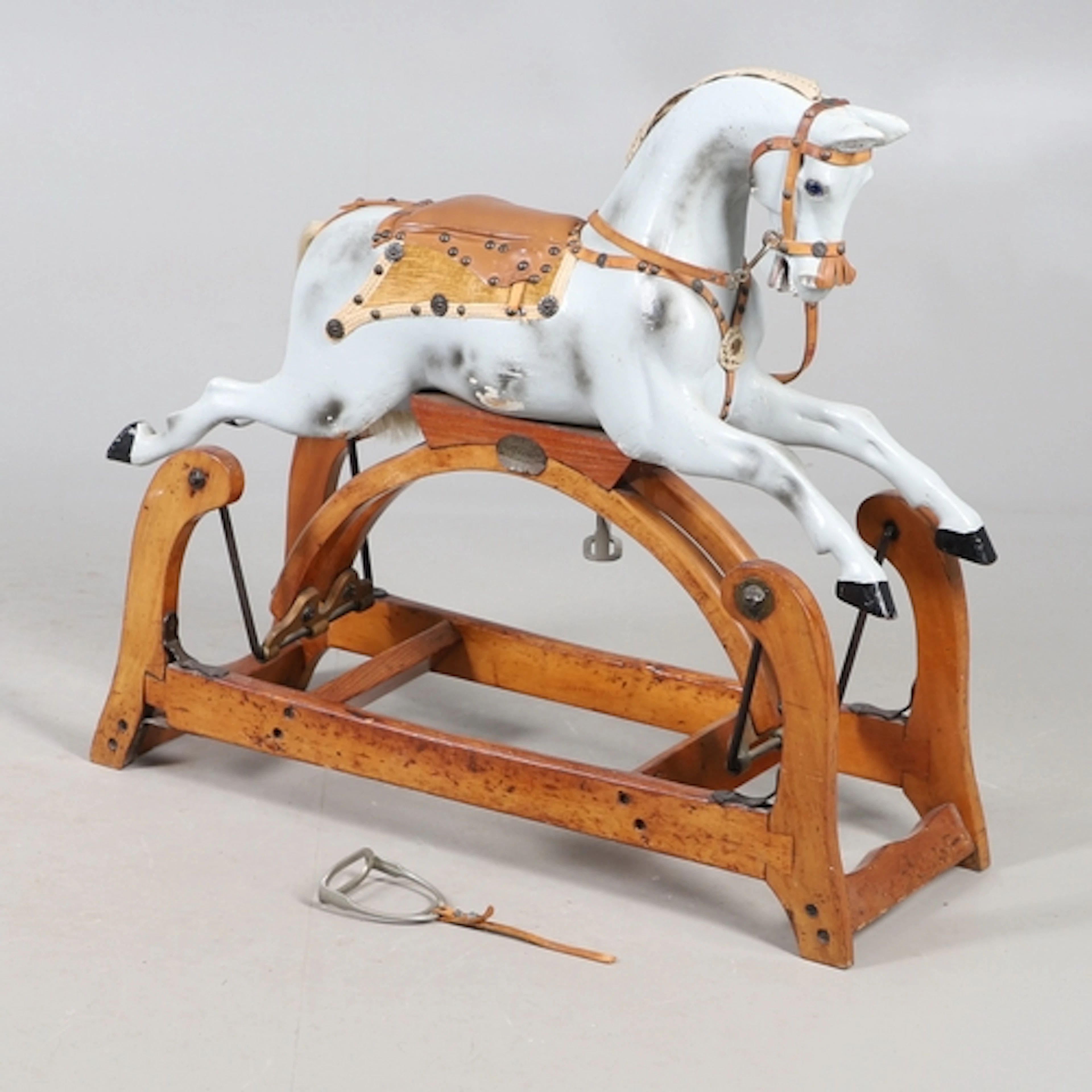 G & J LINES - SMALL ANTIQUE ROCKING HORSE. Probably early 20...