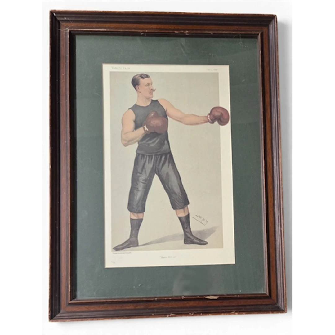 Two vintage coloured Spy Prints, 'The Boxer and The Snooker ...