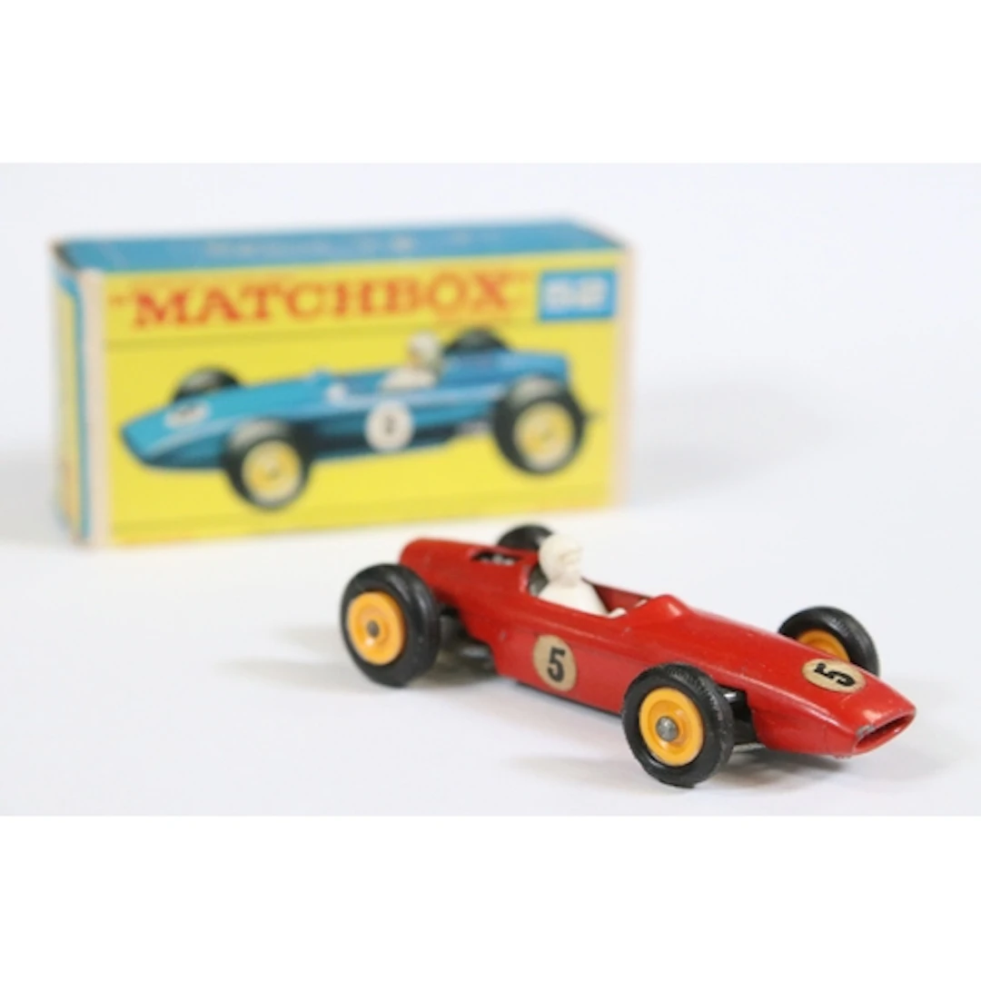Boxed Matchbox Series 52 BRM Racing Car diecast model in red...