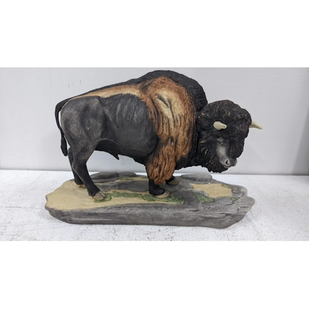 A Boehm porcelain model of a buffalo, limited edition number...
