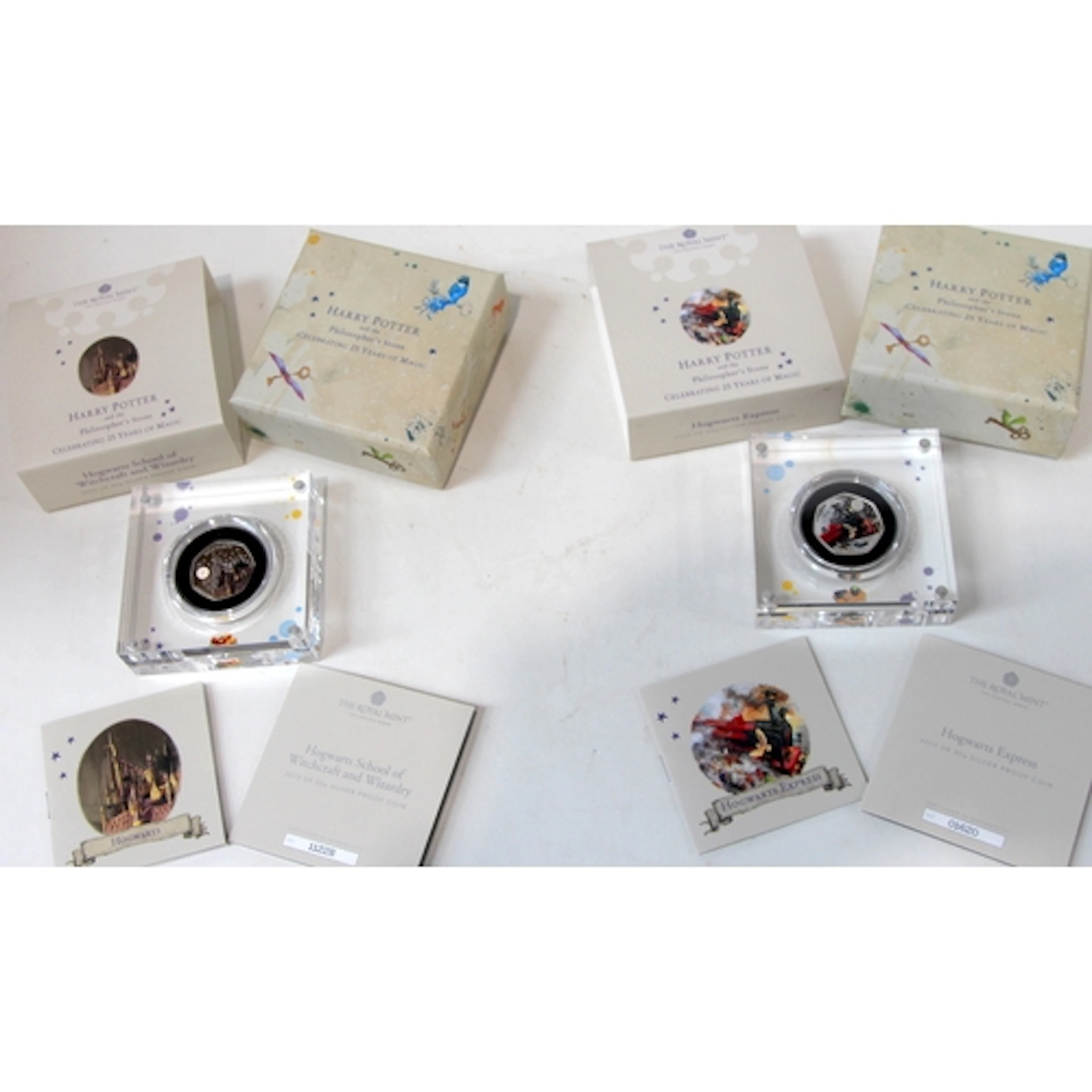 Royal Mint sterling silver proof struck 50 pence pieces: Har...
