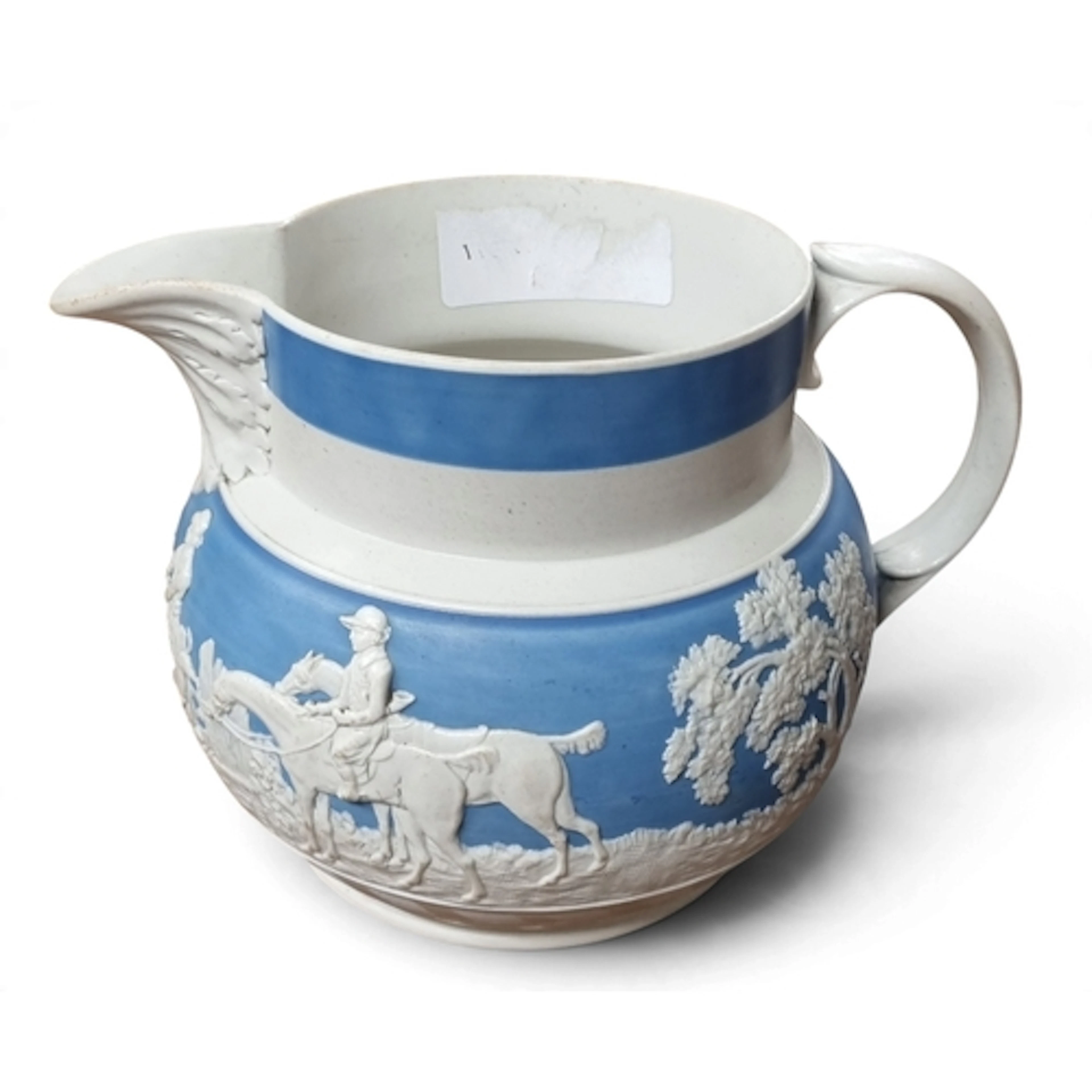A superb Spode Jasperware hunting jug from the early 19th ce...
