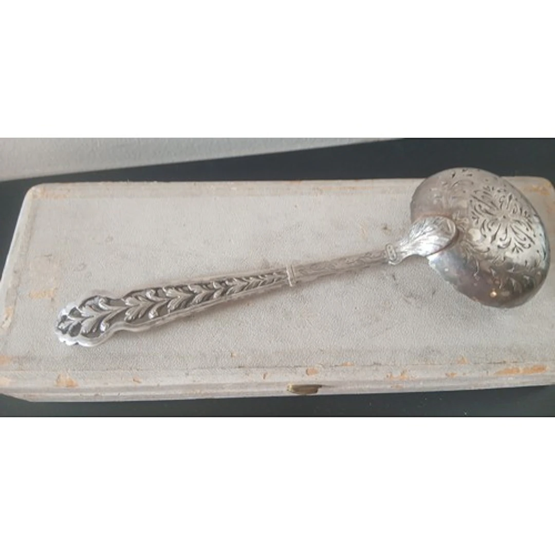 Antique Silver Sugar Sifter Finely Detailed Contained Within...