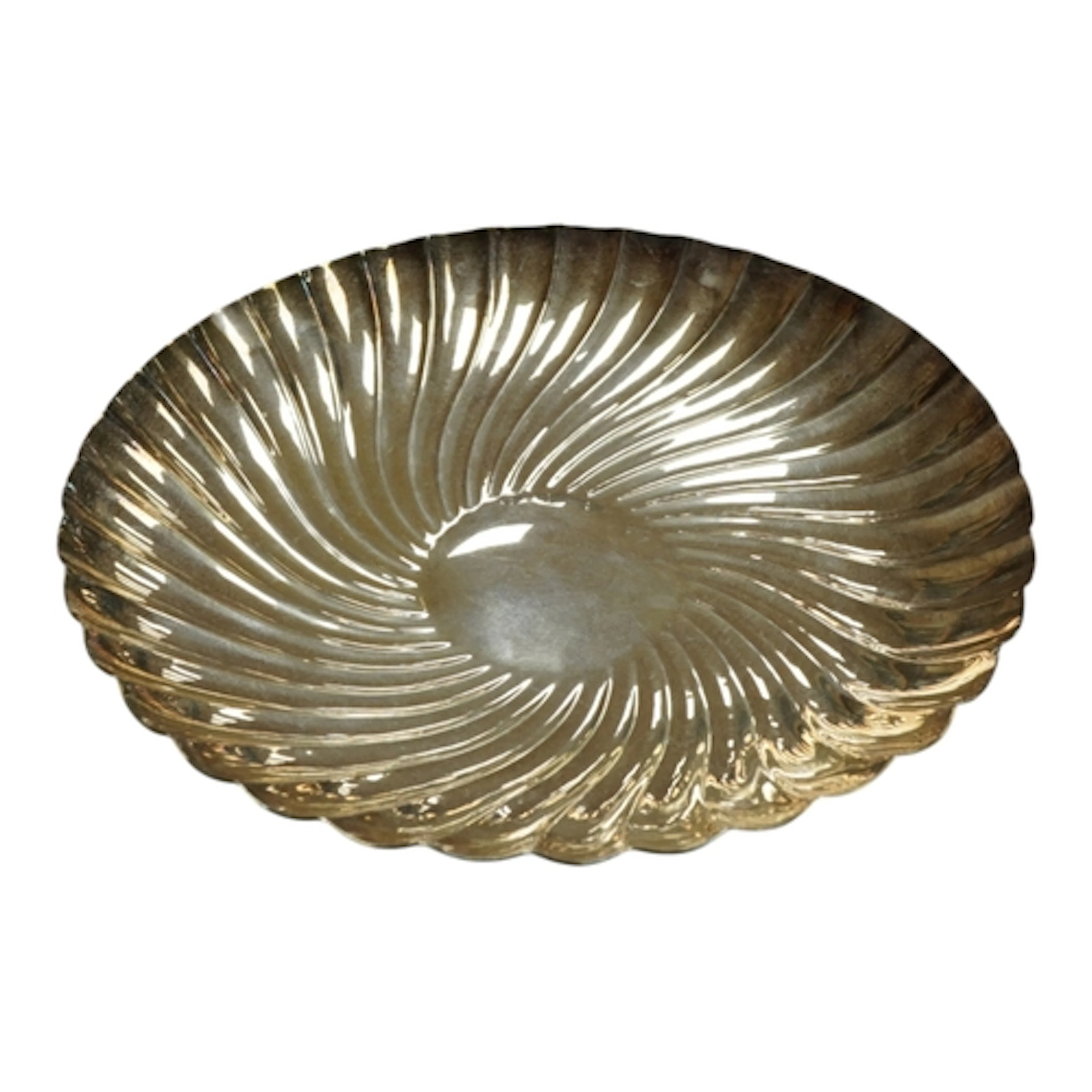 A mid 20th century Italian .800 silver spiral fluted dish It...
