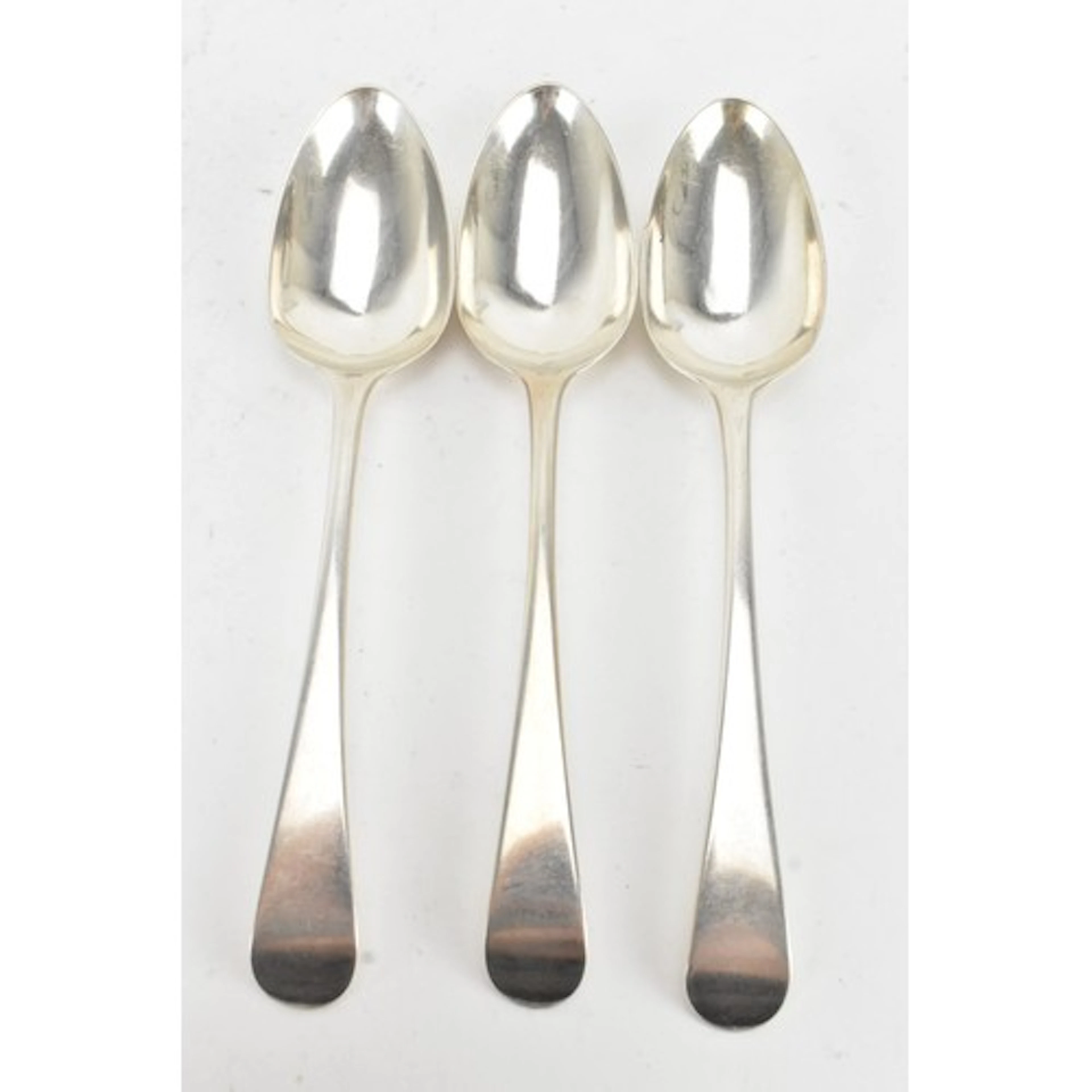 Three George III silver table spoons, by George Greenhill Jo...