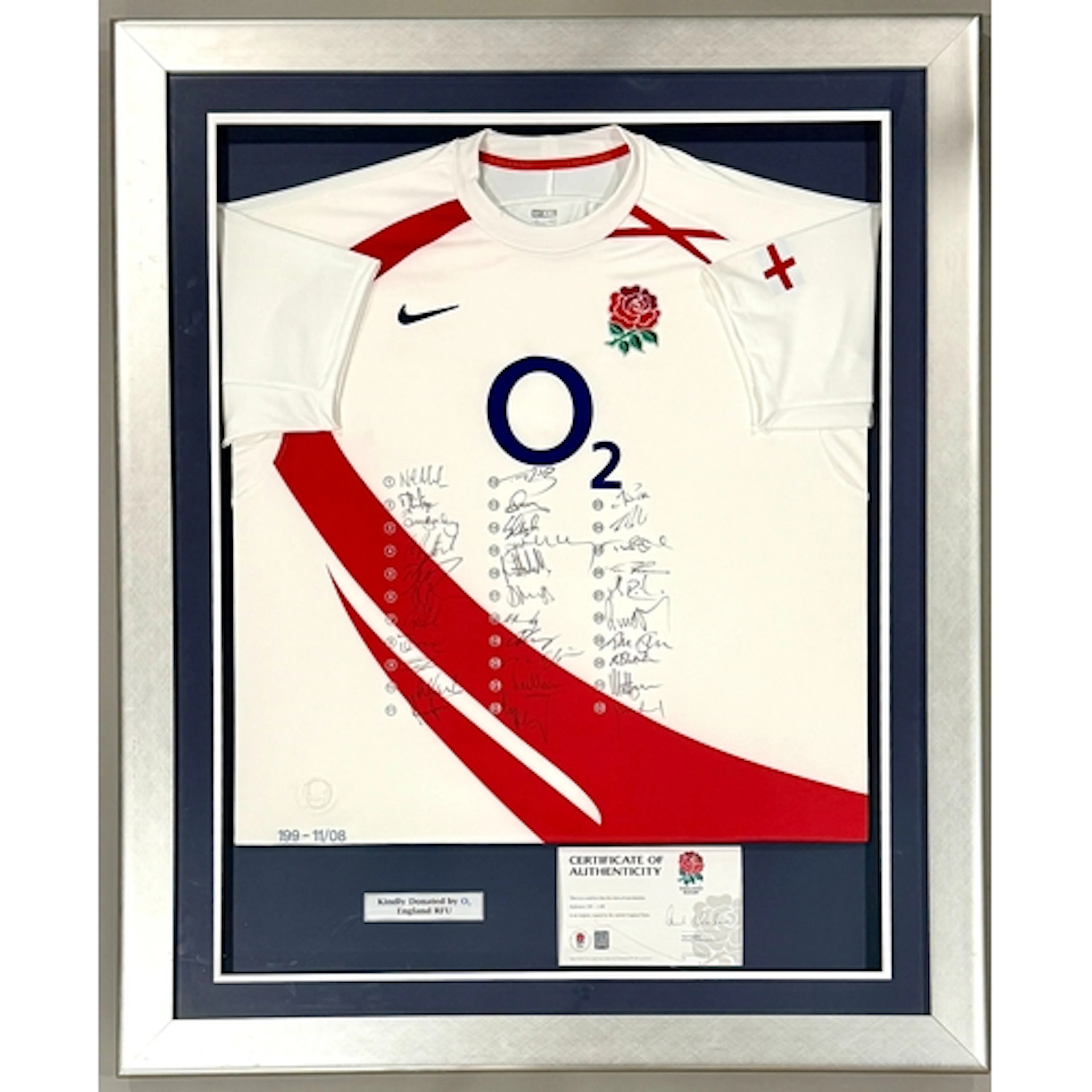 A multi-signed England replica rugby shirt, 2008 - with 32 p...
