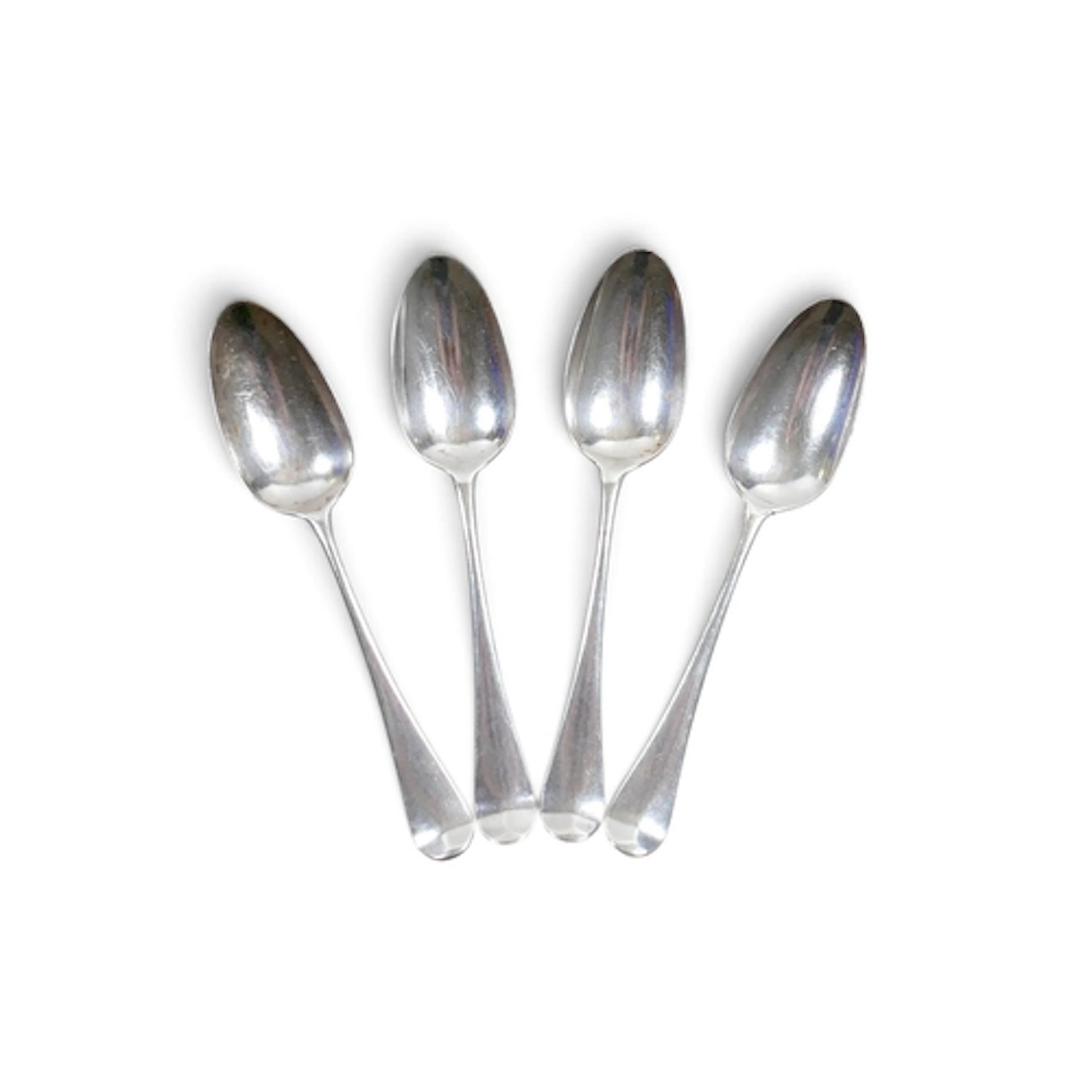 FOUR GEORGE II SILVER SPOONS. maker EC (Ebenezer Coker), Lon...