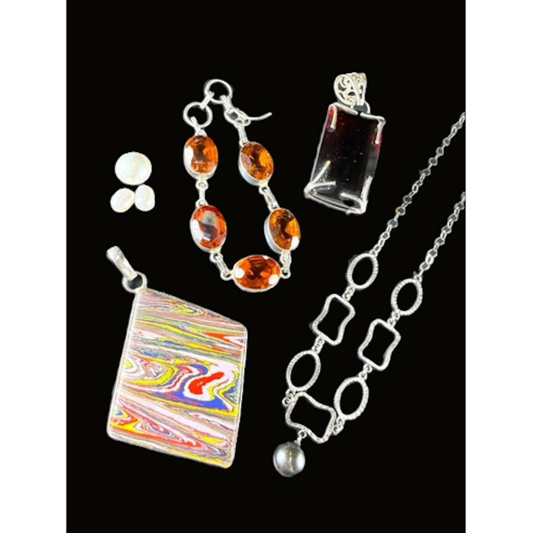 A collection of ladies silver and white metal jewellery, set...