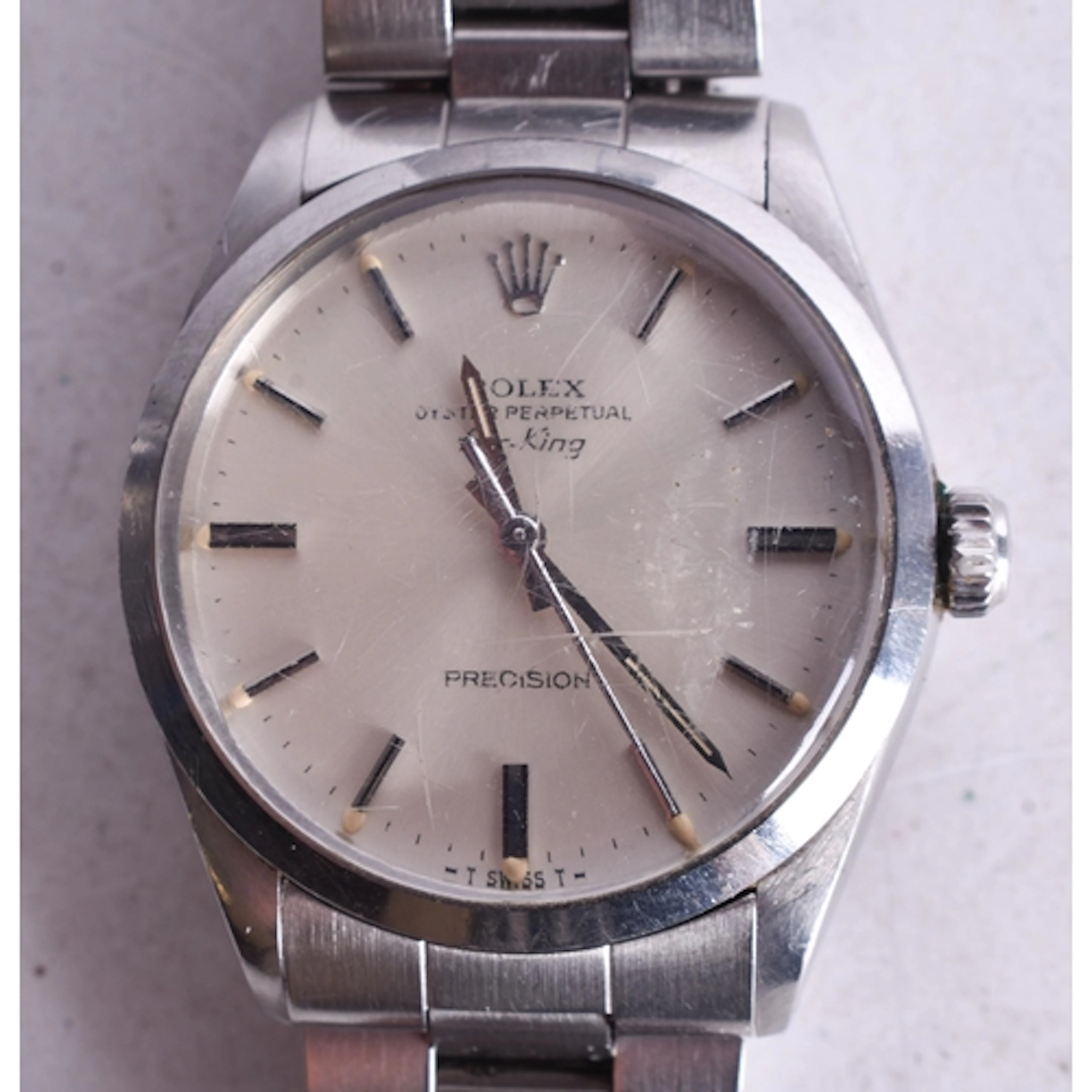 A ROLEX STAINLESS STEEL OYSTER PERPETUAL AIR KING PRECISION ...