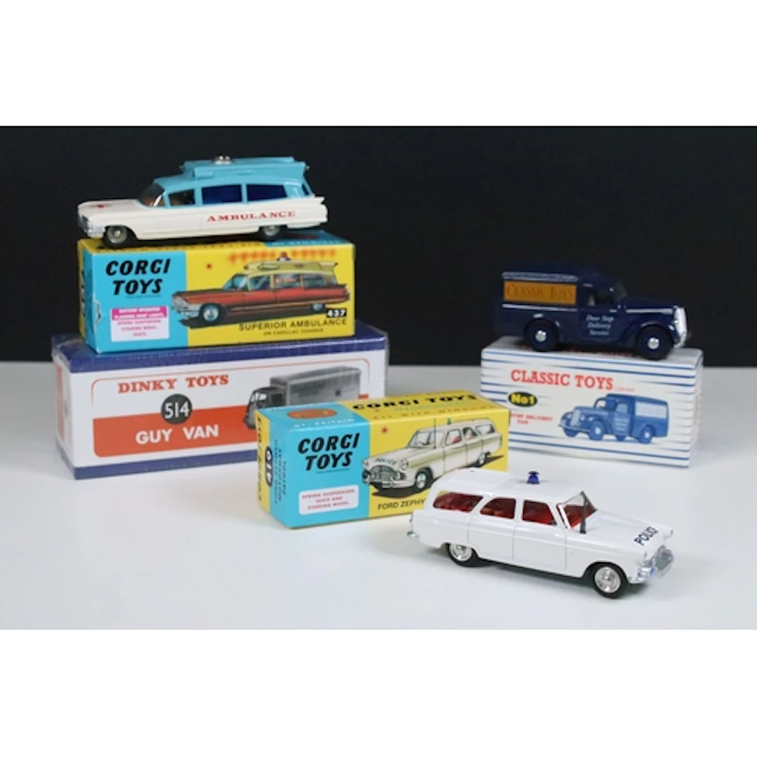 Four contemporary boxed diecast models to include 2 x Corgi ...