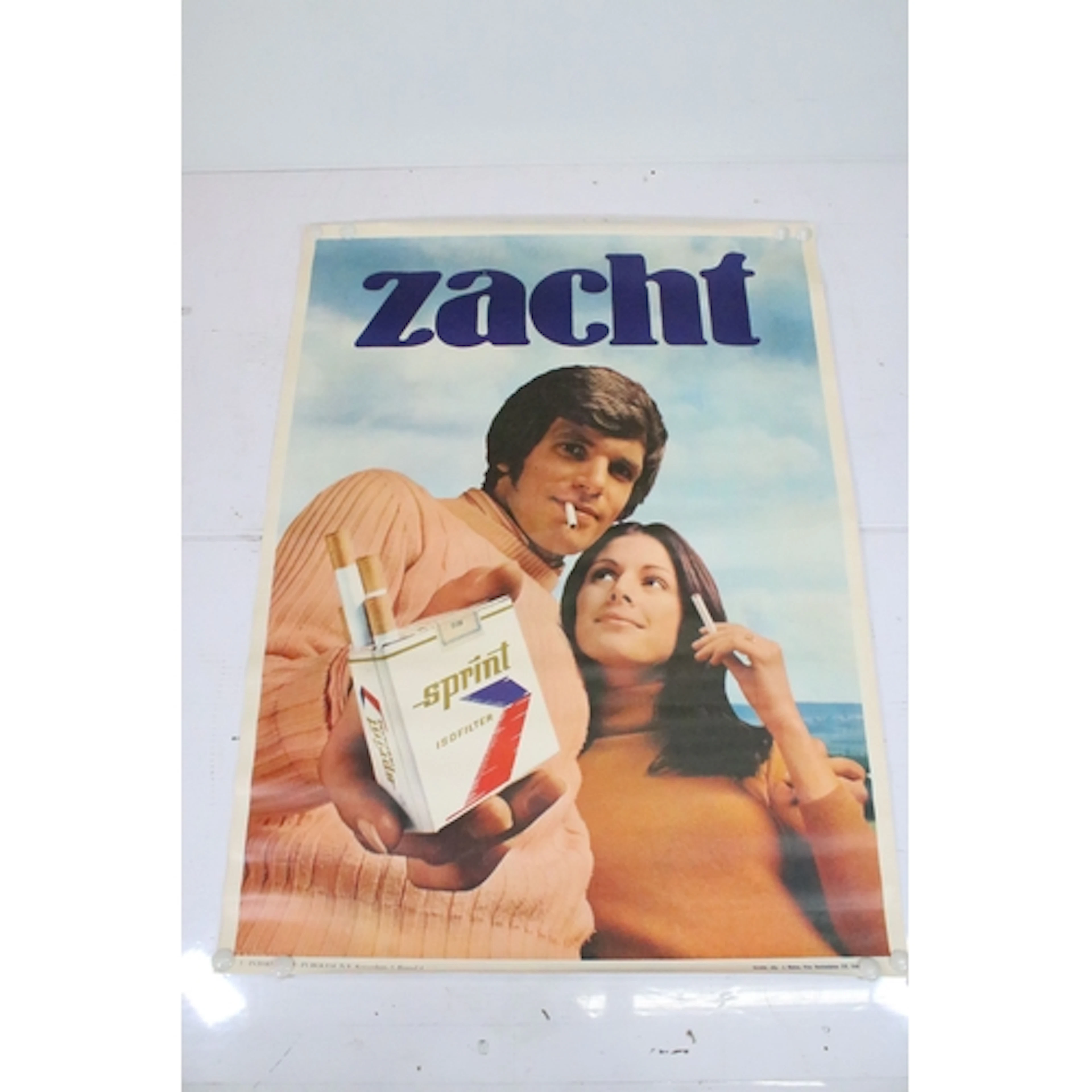 Zacht Sprint cigarettes advertising poster, 159.5 x 119.5cm