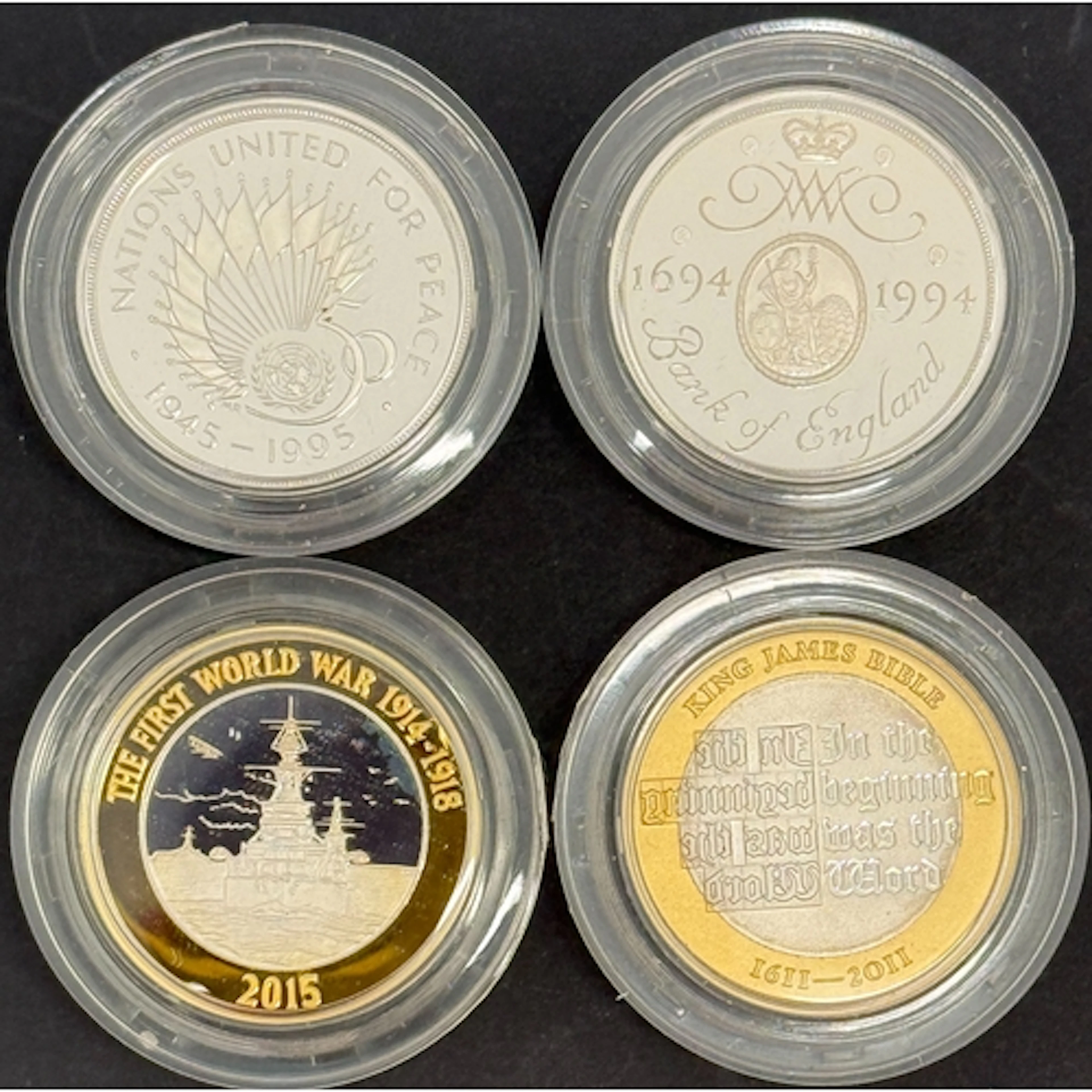 A group of four UK QEII £2 silver proof Piedfort coins, comp...
